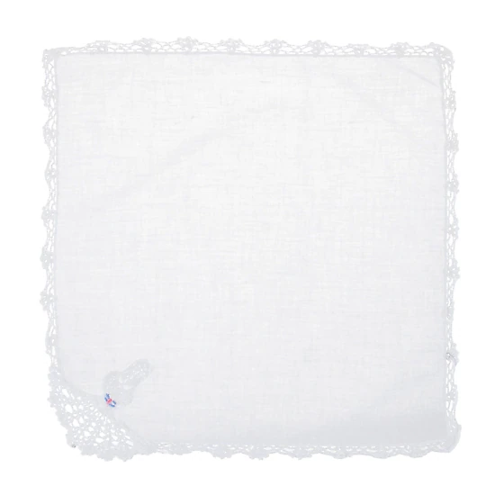 CTM® Women's Cotton Crinoline Lady Lace Handkerchief