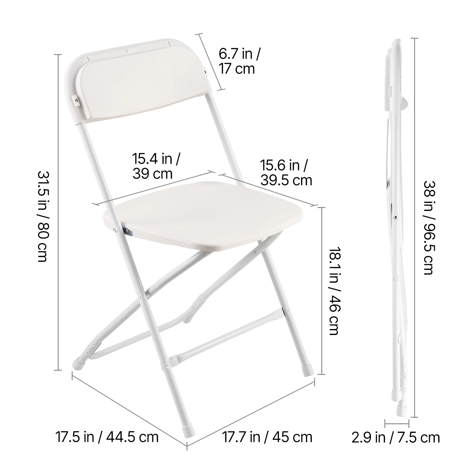 HONGGE Folding Chairs Foldable Chairs with Heavy Duty Metal Frame Portable Folding Card Table Chairs Stackable Seats