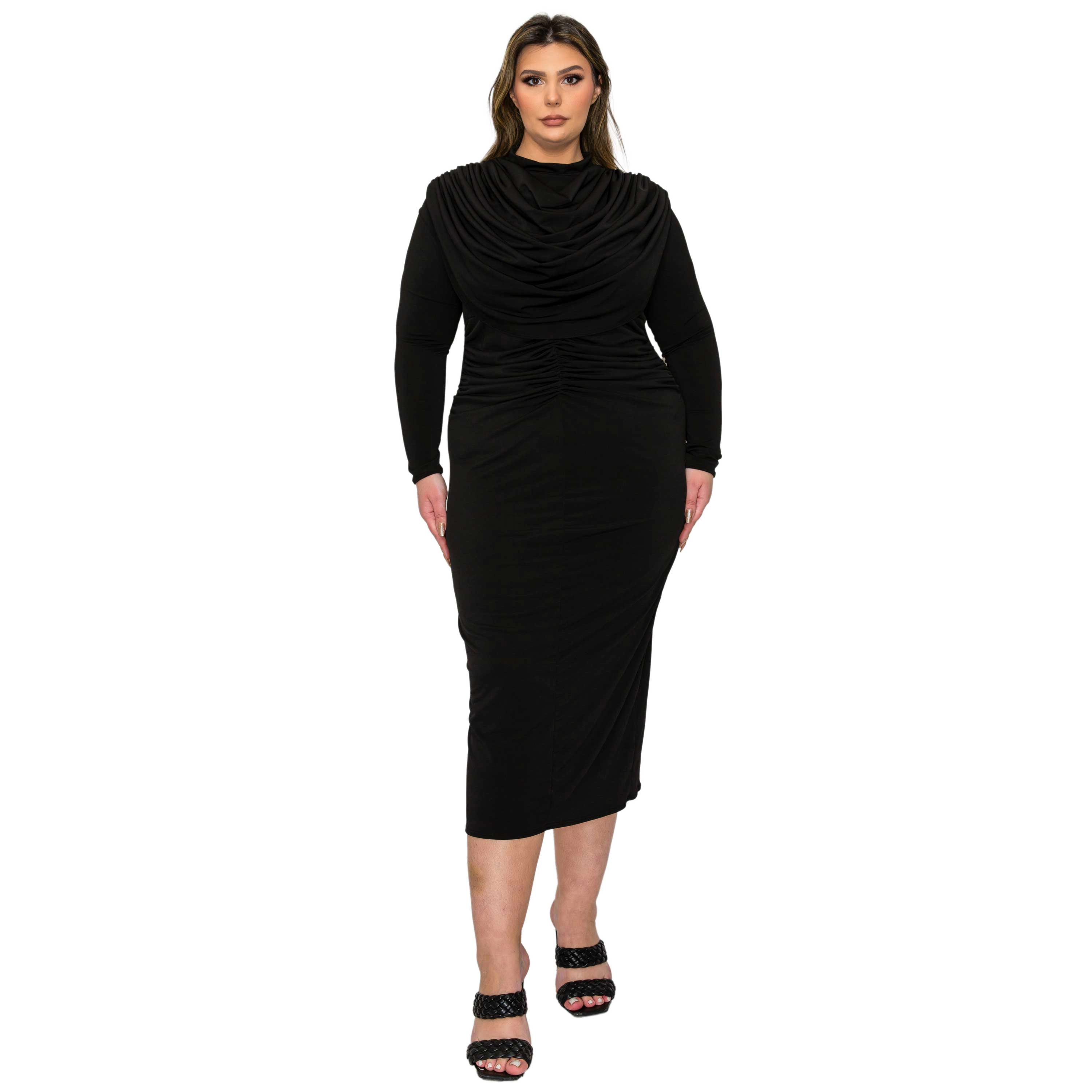 L I V D Women's Plus Aurora Ruffled Bodycon Dress