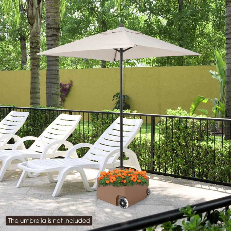 Hivvago 150 Pounds Patio Umbrella Base Stand Wheels Planter Outdoor