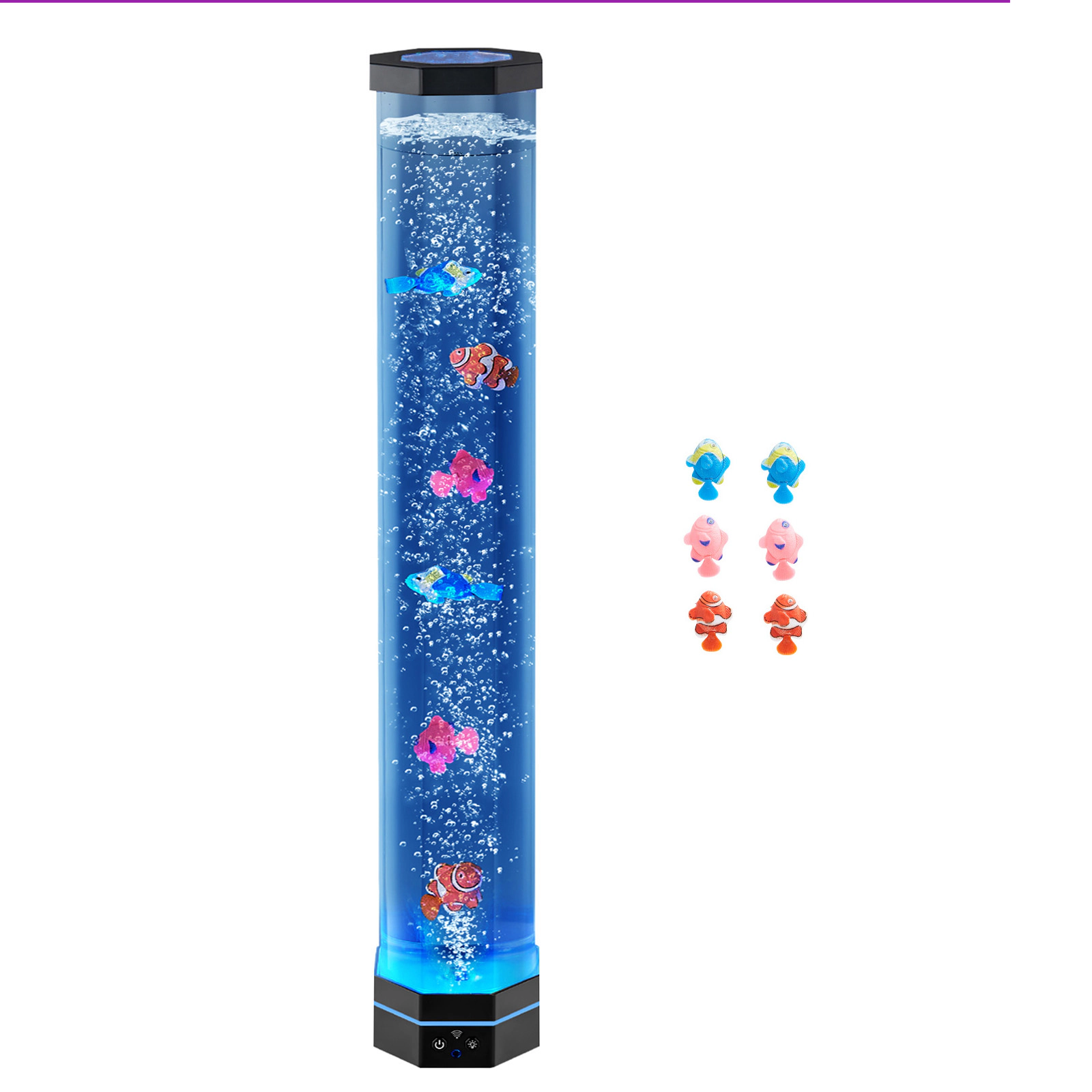HONGGE Sensory Bubble Tube Lamp Fish Aquarium with Floating & 16 Color Effects Remote