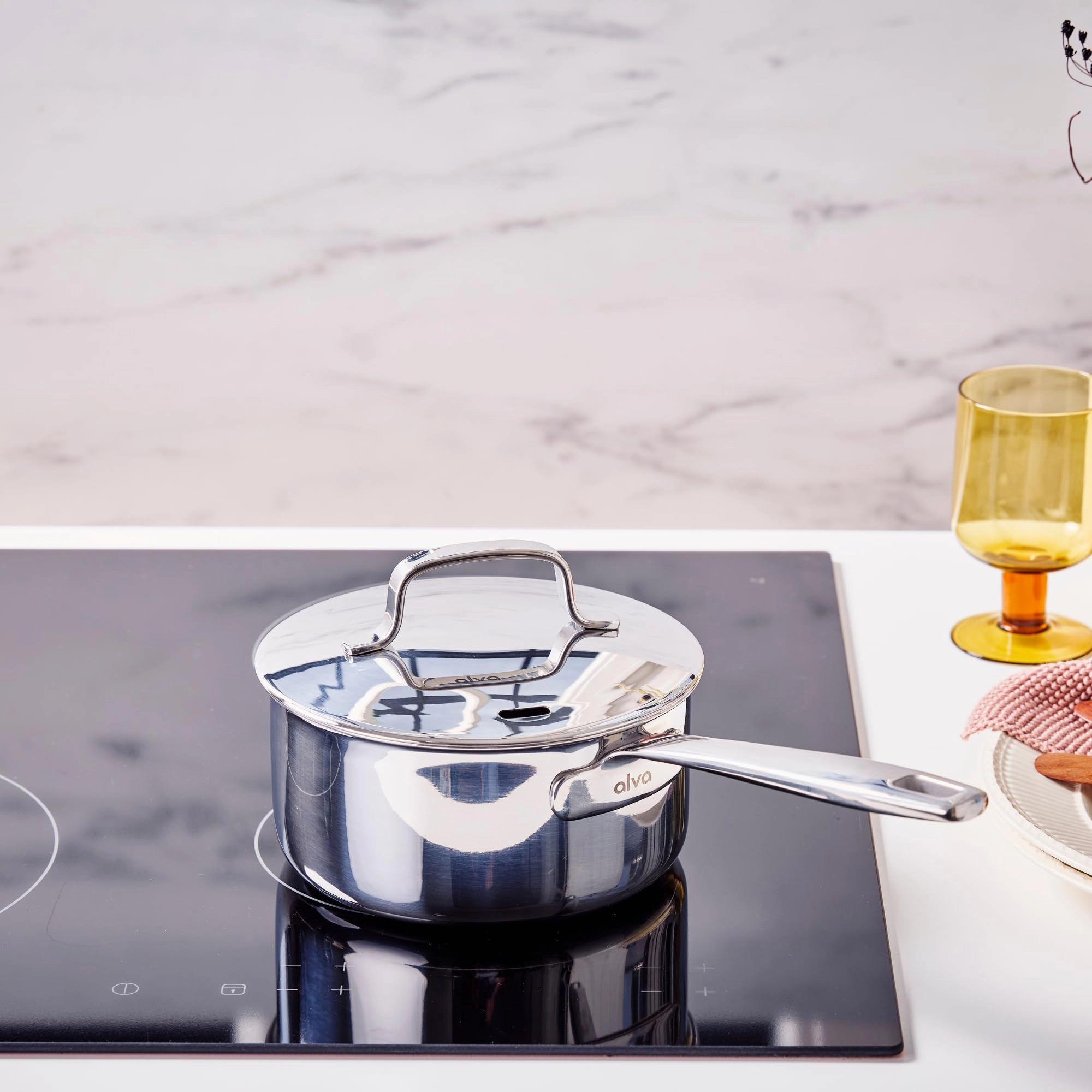 Alva Maestro 5-Ply 18/10 Stainless Steel Saucepan with Lid