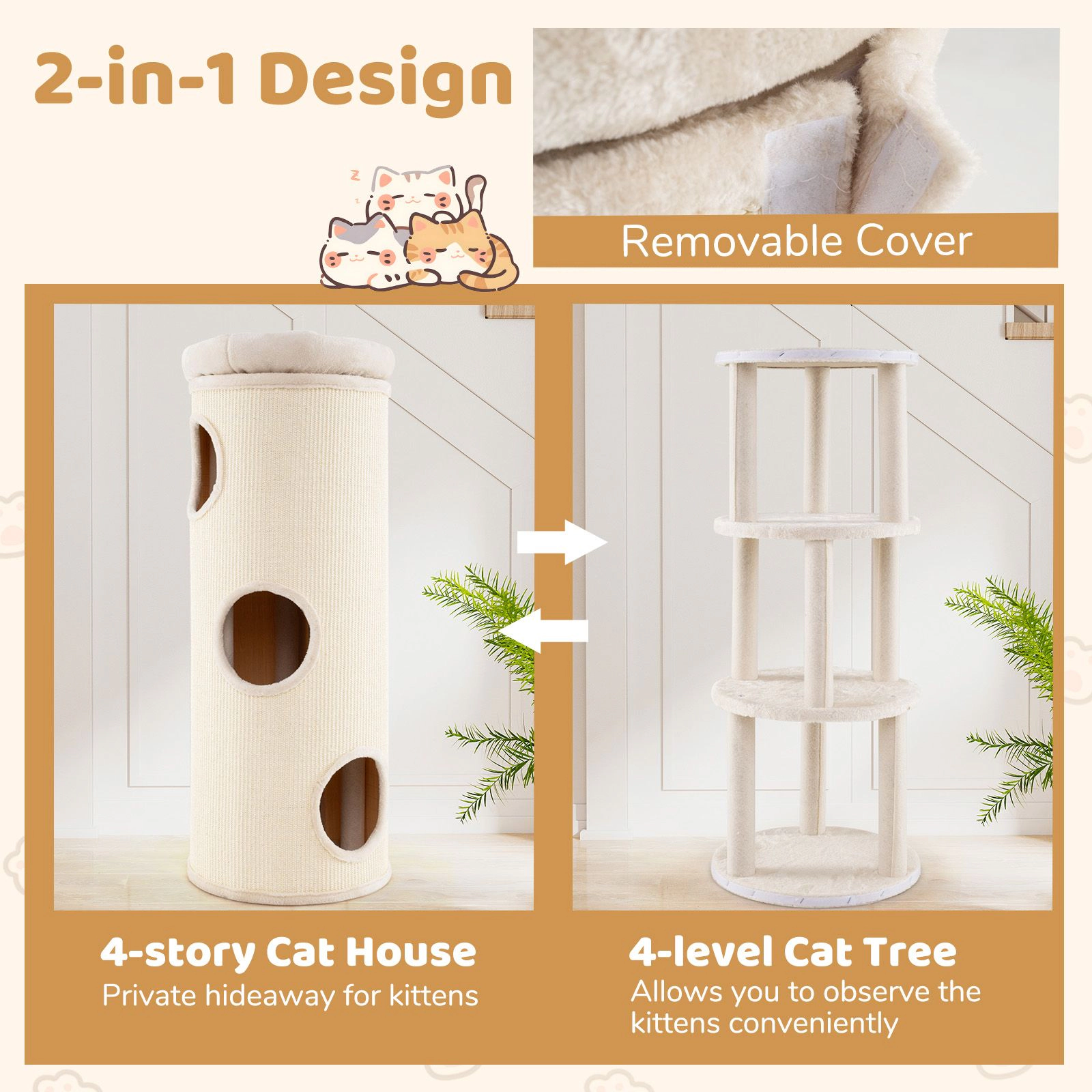 SlickBlue 4-Story Elevated Cat House Tower Condo