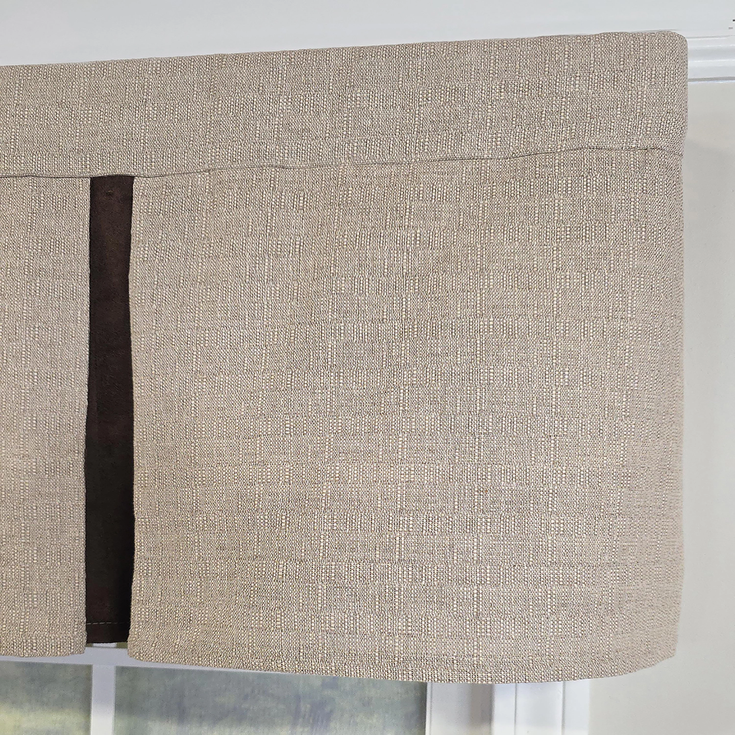 RLF Home Denton Pleated 100% Cotton Rod Pocket Lined  Window Valance 50" x 17" Taupe