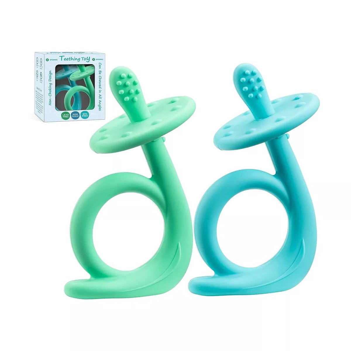 Sperric Baby Teething Toys, Silicone Teether Chew Toys Freezer Safe BPA Free, Soothe Babies Gums
