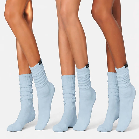 LECHERY 3-Pack Unisex Scrunch Socks Mid Calf Cotton Knit Retro Leg Warmer Style for Gym or Boot, One Size