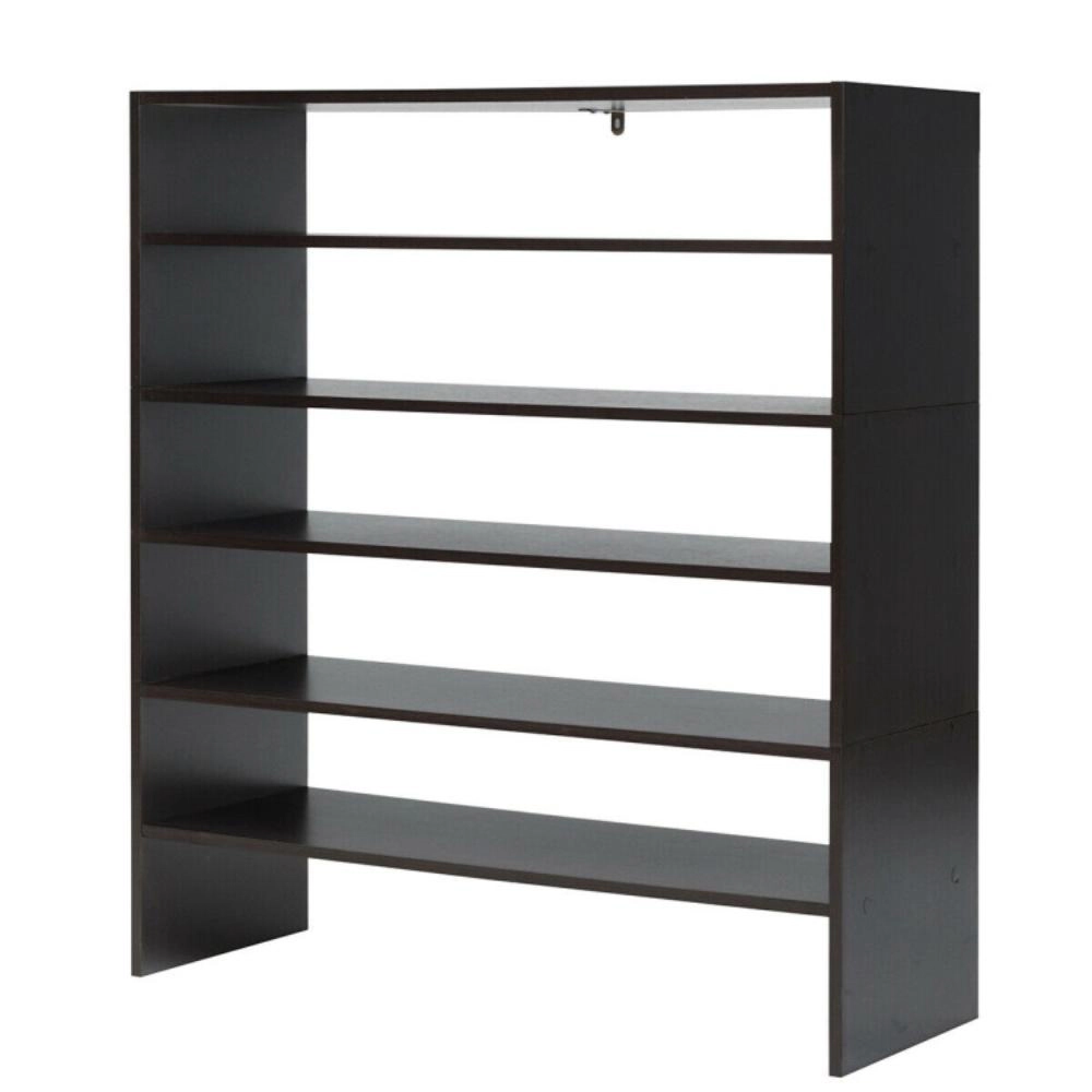 Hivvago 3 Pieces 31-Inch Stackable Multi-Shape Shoe Rack
