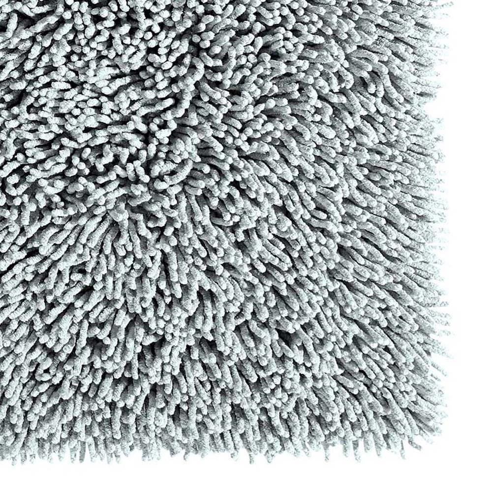 Knightsbridge Chenille Shaggy 220 GSF Non Skid Back Bath Rug 20 x 30 - Silver