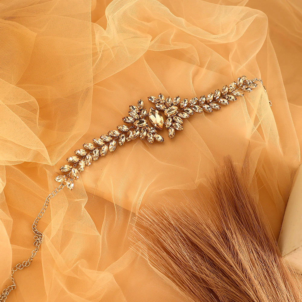 SOHI Women's The Marquise-Bloom Collar Necklace - Citrine Brown