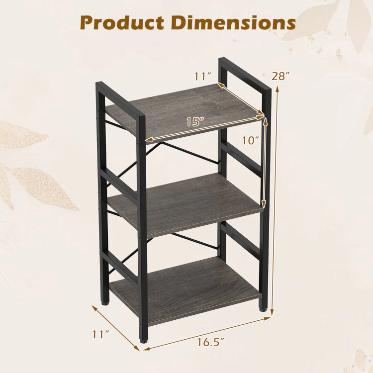Hivvago 4-Tier Bookshelf with Metal Frame and Wooden Storage Racks for Study