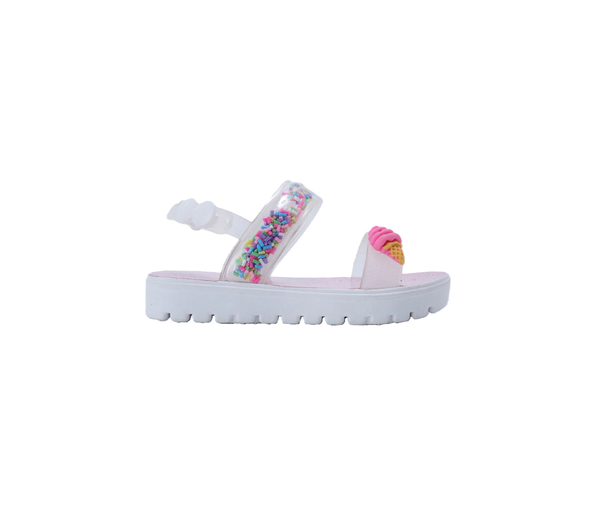 bebe Toddler Girl's Ice Cream Charm Sandals with Sprinkle Accent Strap