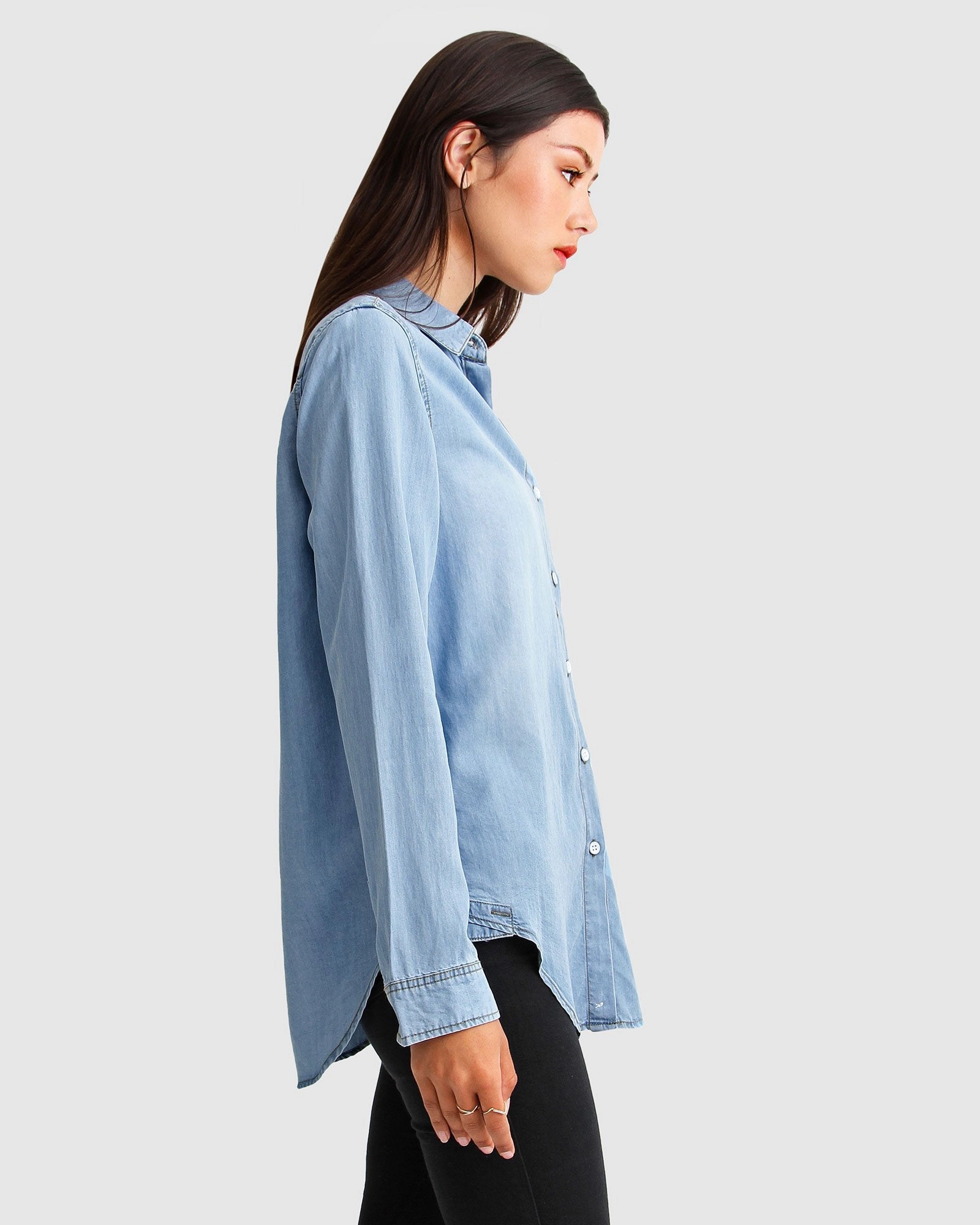 Belle & Bloom Womens Keep Me Wild Denim Top