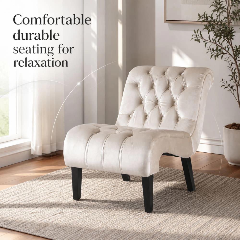 GOODSILO Upholstered Velvet Accent Chair Comfortable Seating