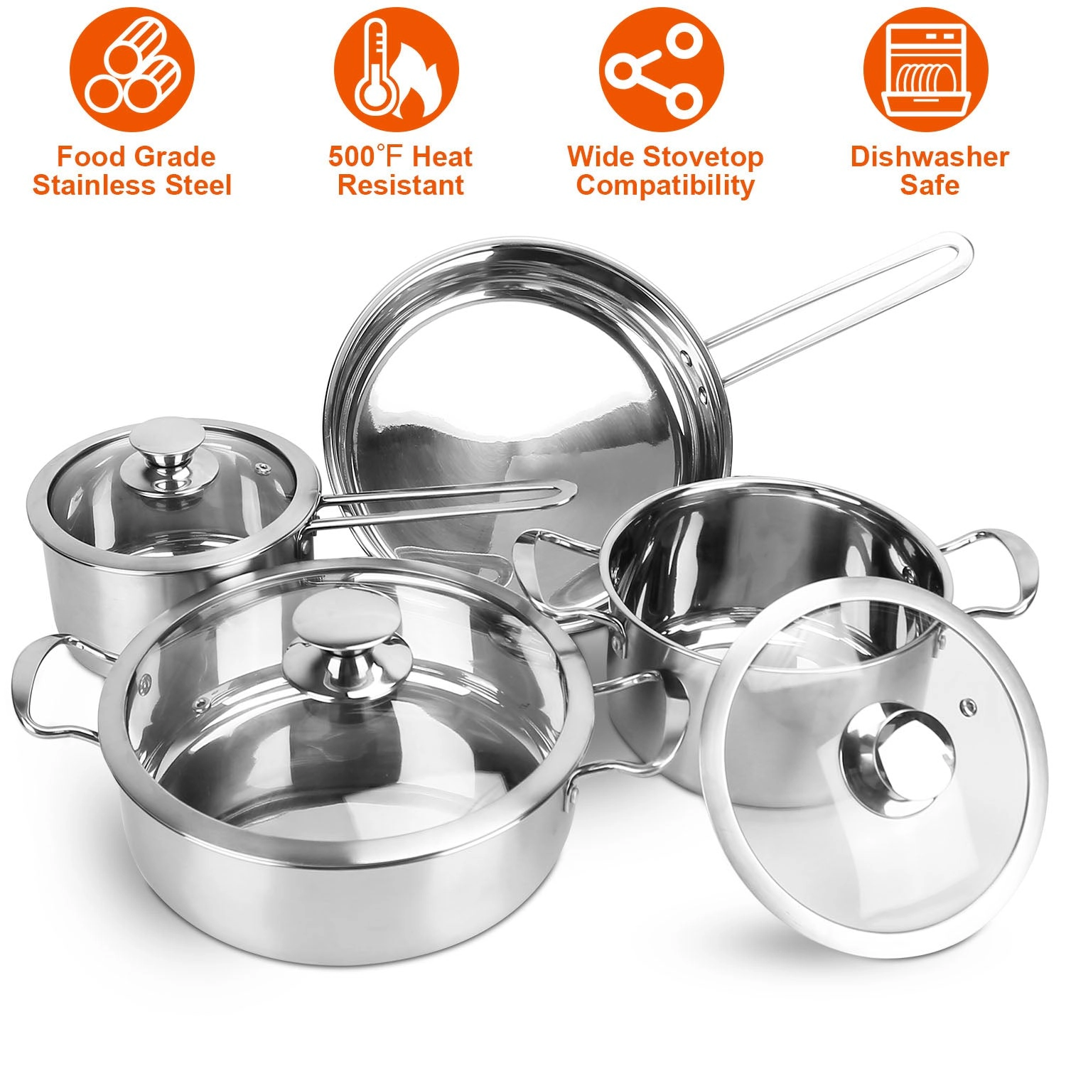 GBruno Stainless Steel 6-Piece Cookware Set