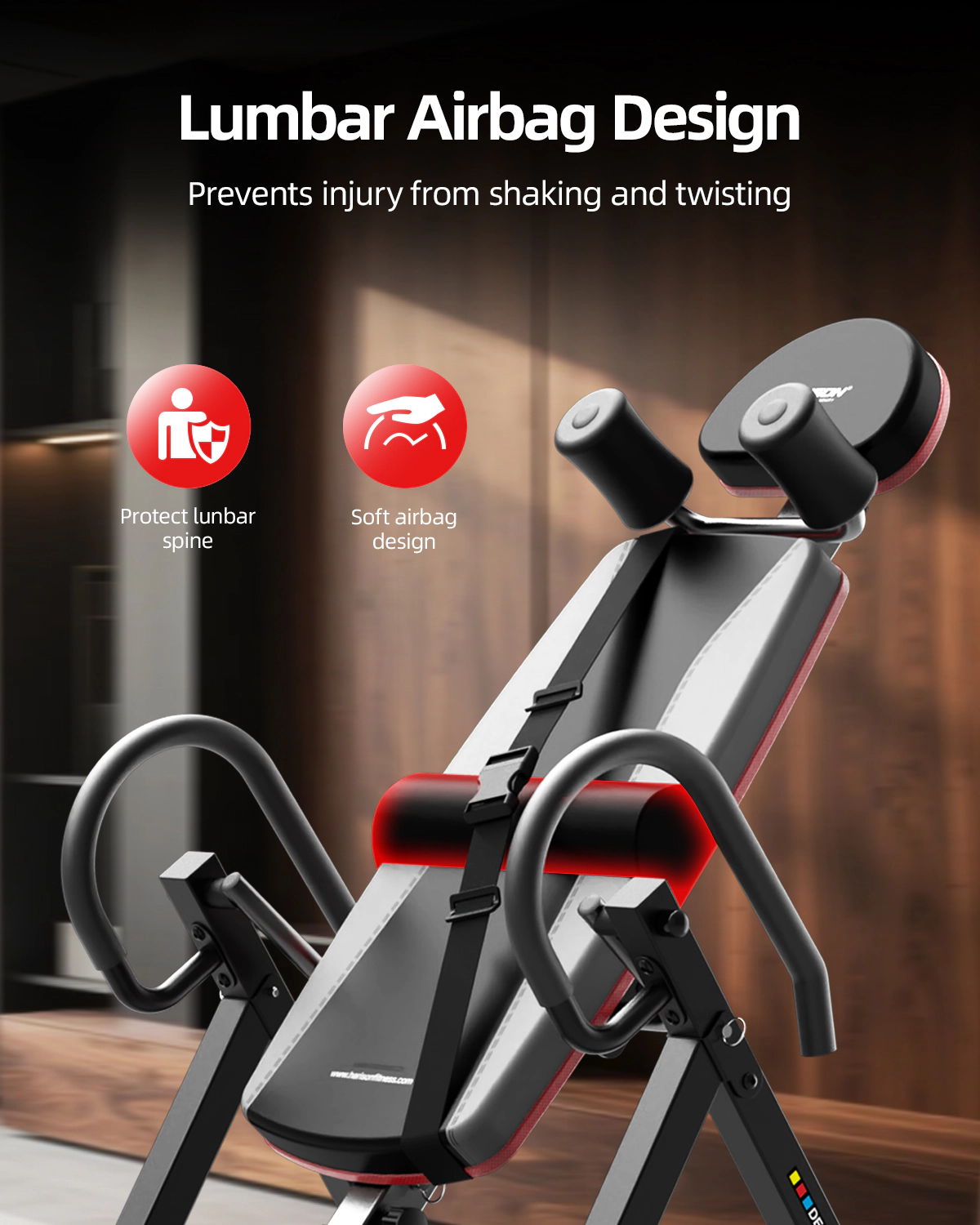 HARISON Inversion Table for Home, Adjustable Back Stretcher with Memory Foam & Safety Support