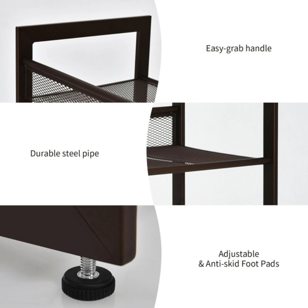 Hivvago 2/3/4 Tiers Flat and Slant Metal Shoe Rack for Entryway Hallway