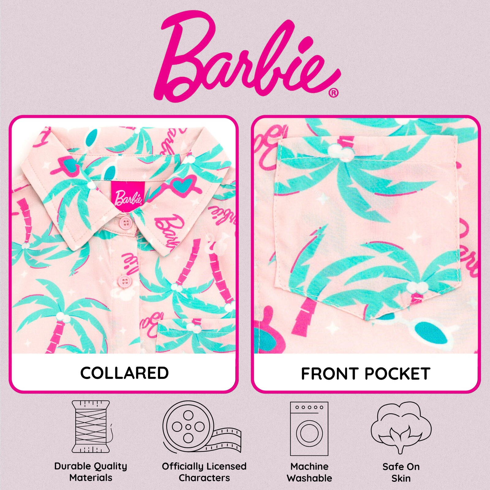 Barbie Girls' Hawaiian Button Down Shirt