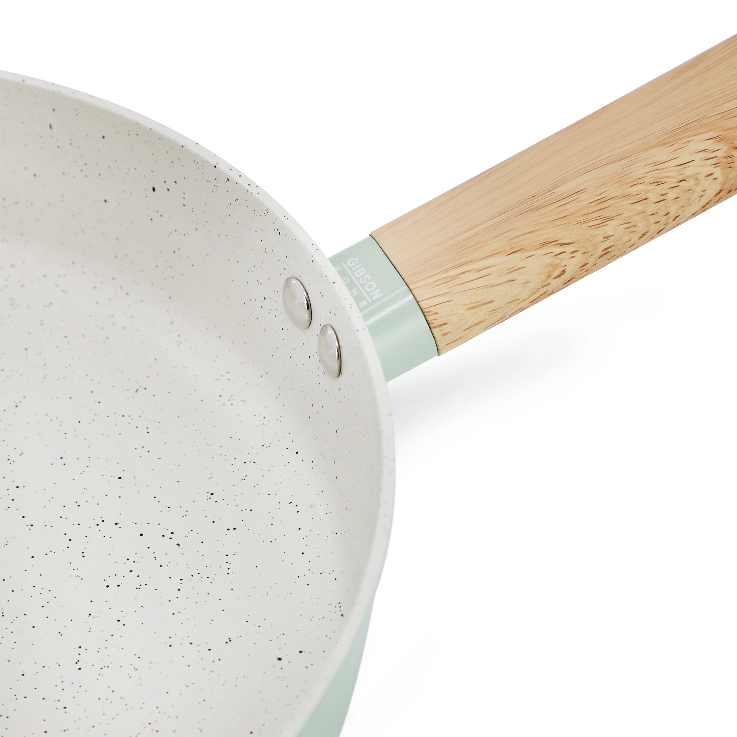 Gibson Home Marbleton Ceramic Nonstick Alumium 9.5 Inch Frying Pan in Mint
