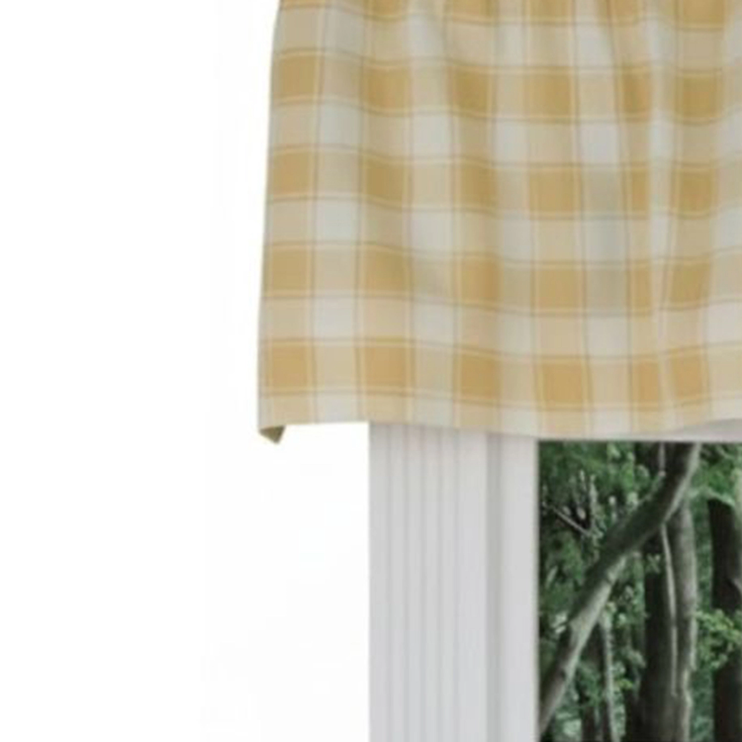 Ellis Curtain 50% Polyester 50% Cotton Country Check Tailored With 1.5" Rod Pocket Window Valance 58" x 15" Butter