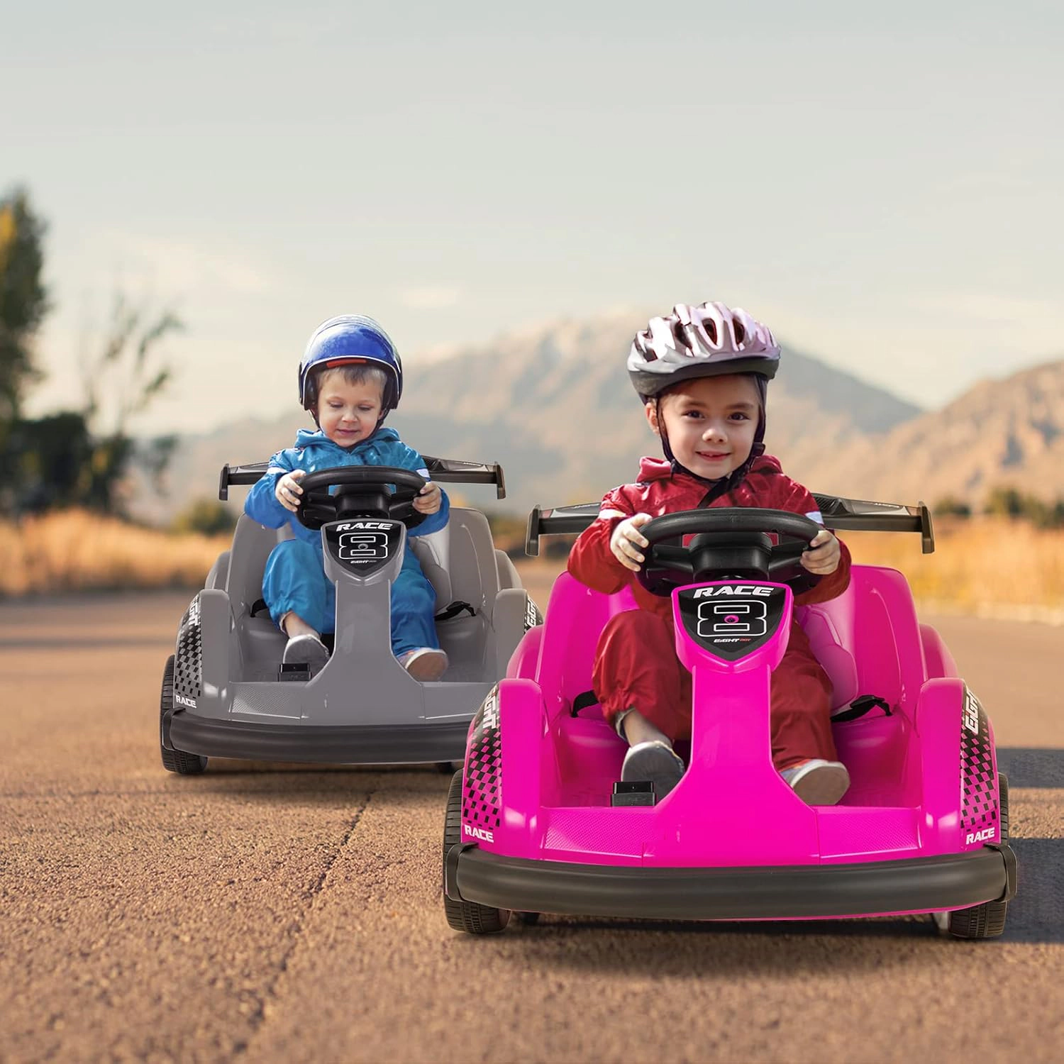Costway 6V Electric Go Kart for Kids Ride On Car w/ 2.4G Remote Control w/Soft Start Sound and Music Function