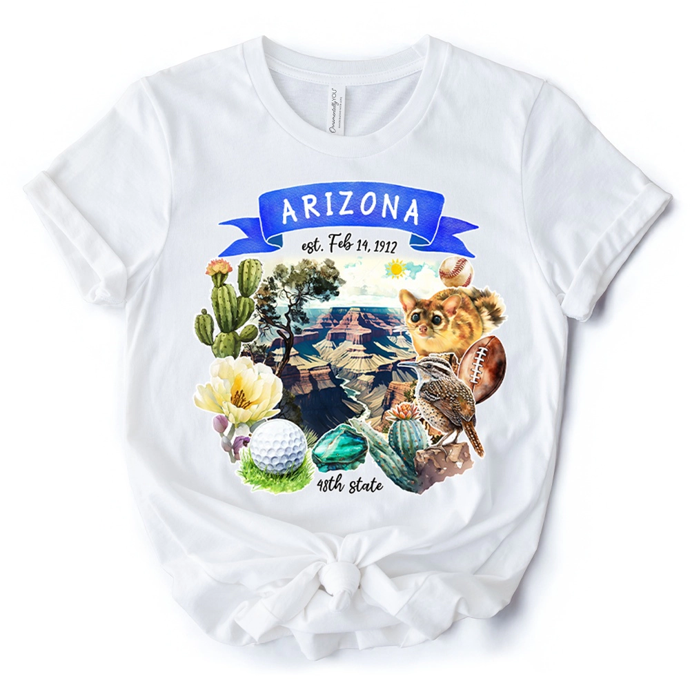 OrnamentallyYou Unisex Artistic Arizona State Themes And Landmarks T-Shirt