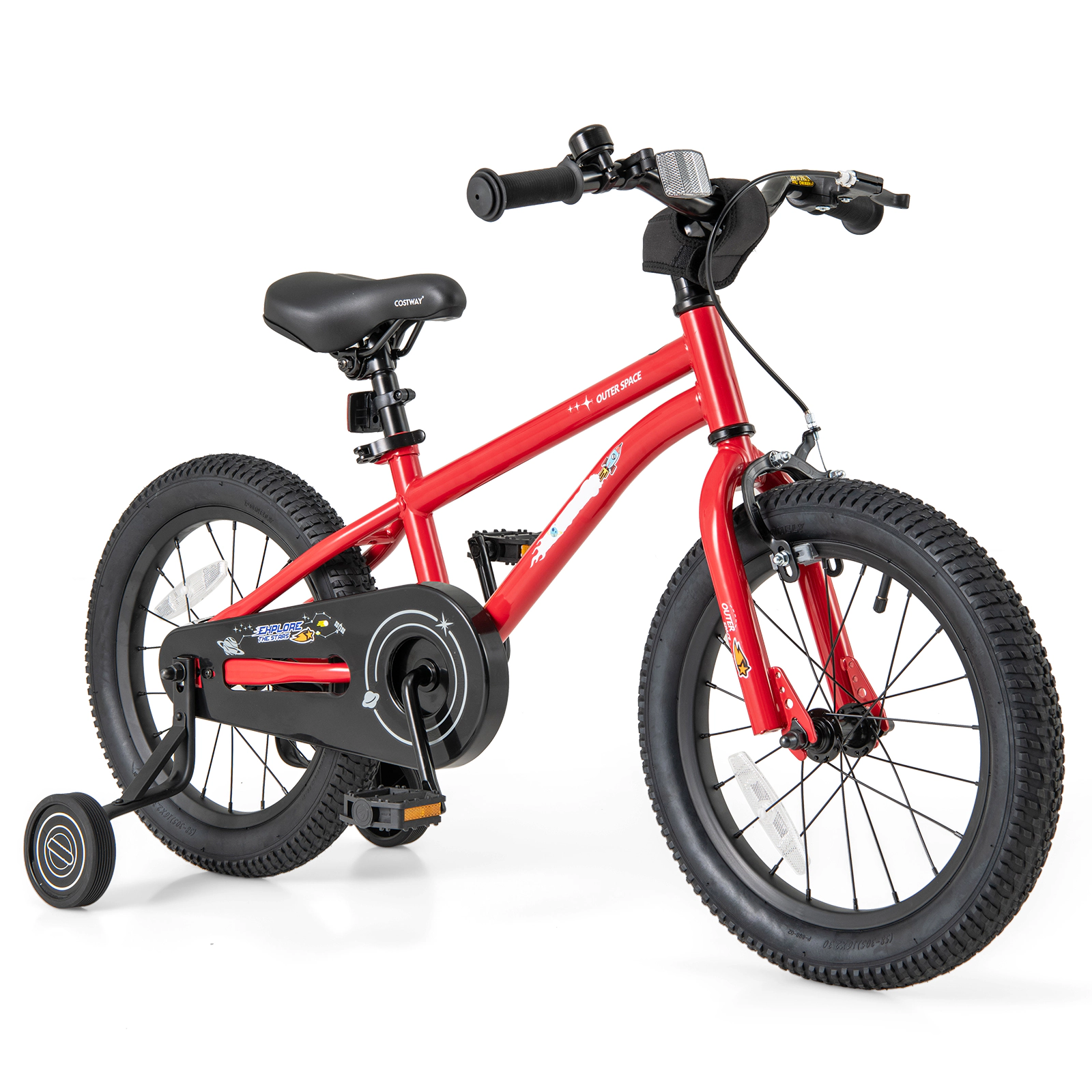 LJG 16-Inch Kids Bike Ages 4-7 with Handbrake and Coaster Brake and Bell Ring