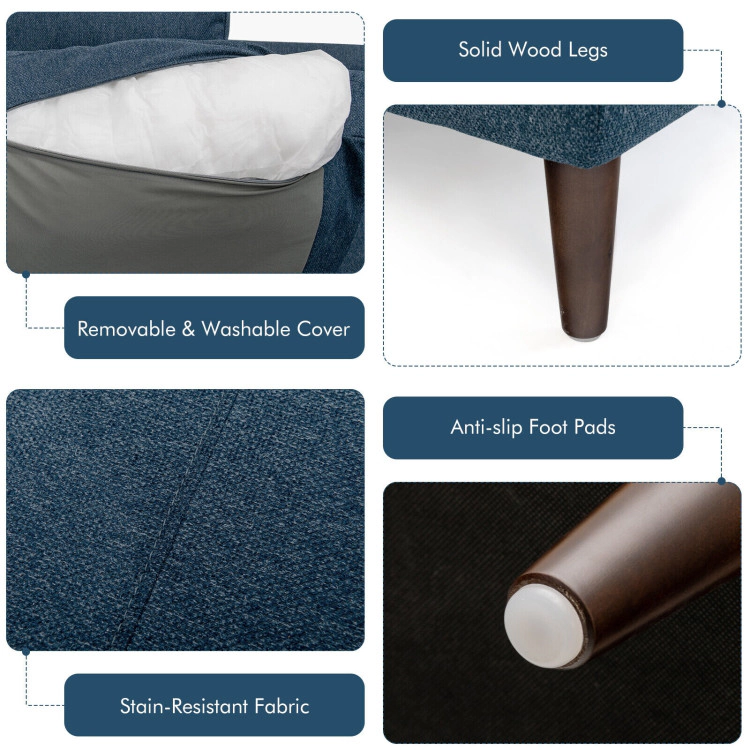 Hivvago Modern L-Shaped Sectional Sofa with Chaise and Solid Wooden Legs