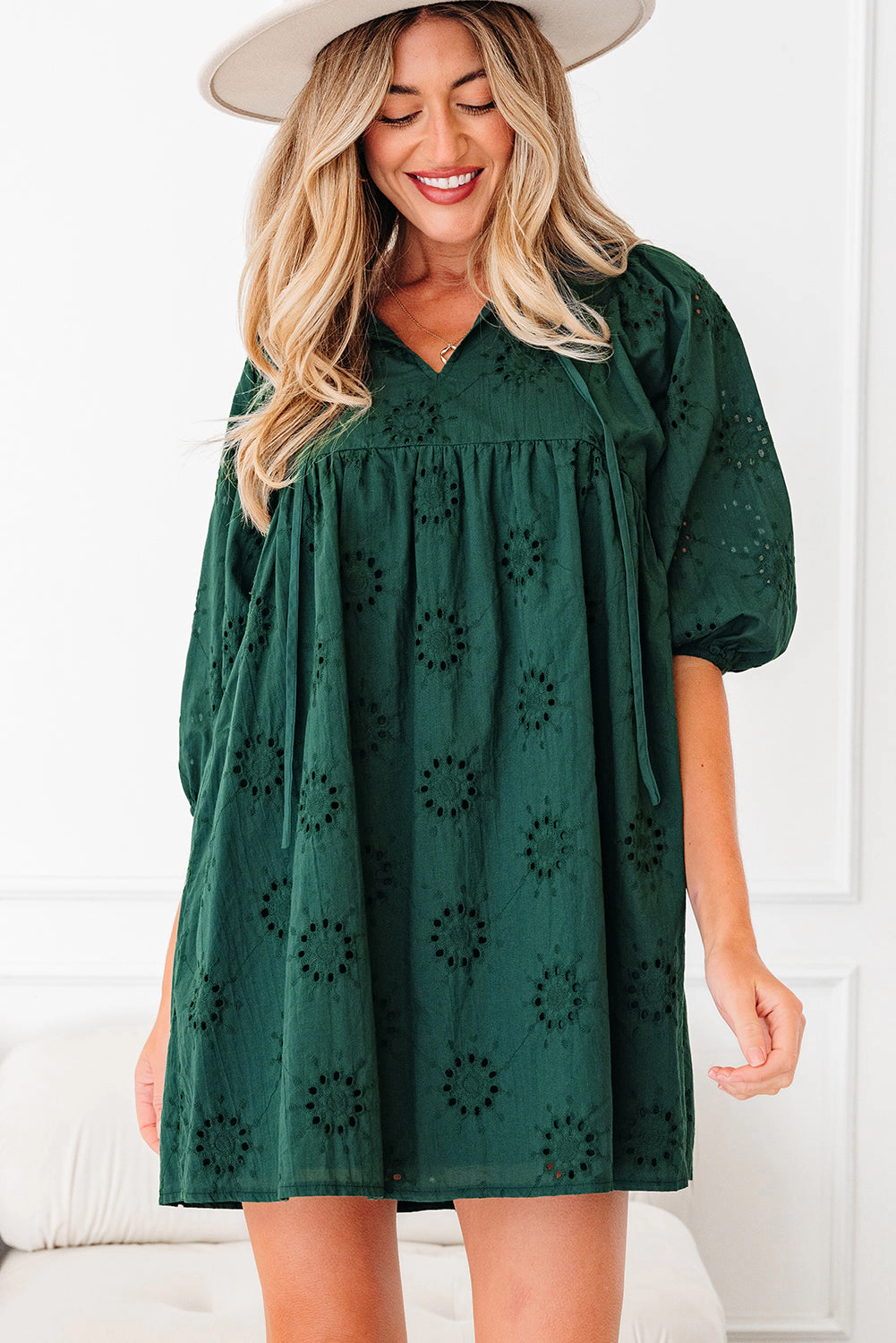 Threaded Pear Women's Beth Sleeve Swing Mini Dress