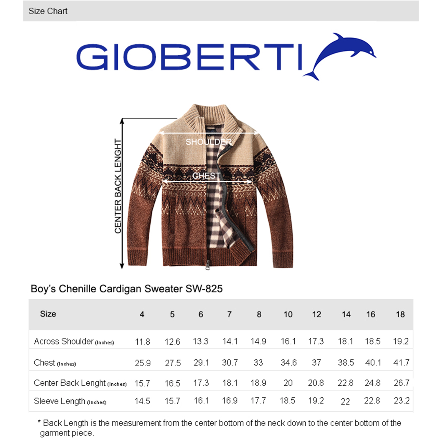Gioberti Boys Knitted Chenille Cardigan Sweater with Flannel Lining