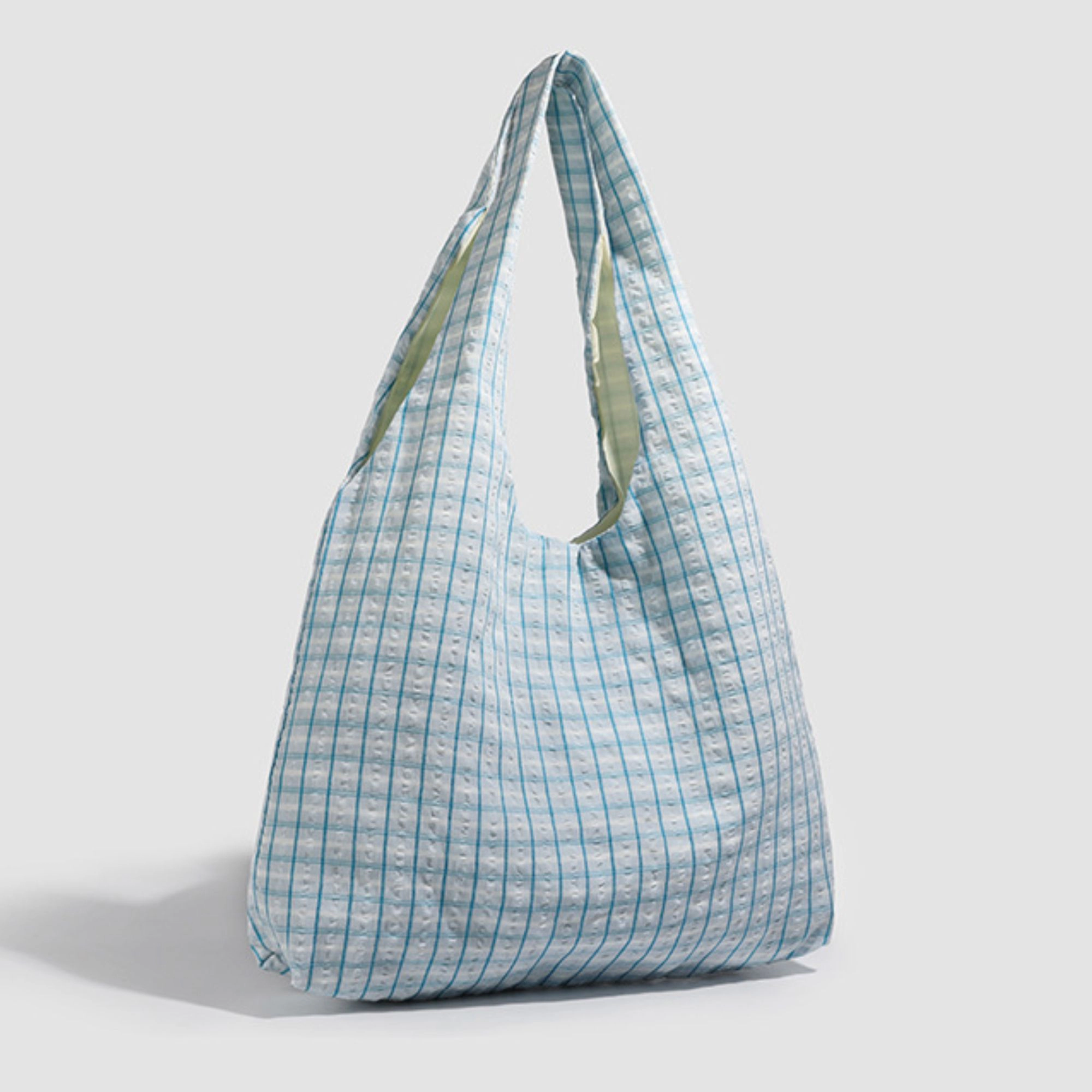 Alilang Women's Plaid Hobo Tote Bag with Soft Slouchy Shape and Shoulder Handle, Blue