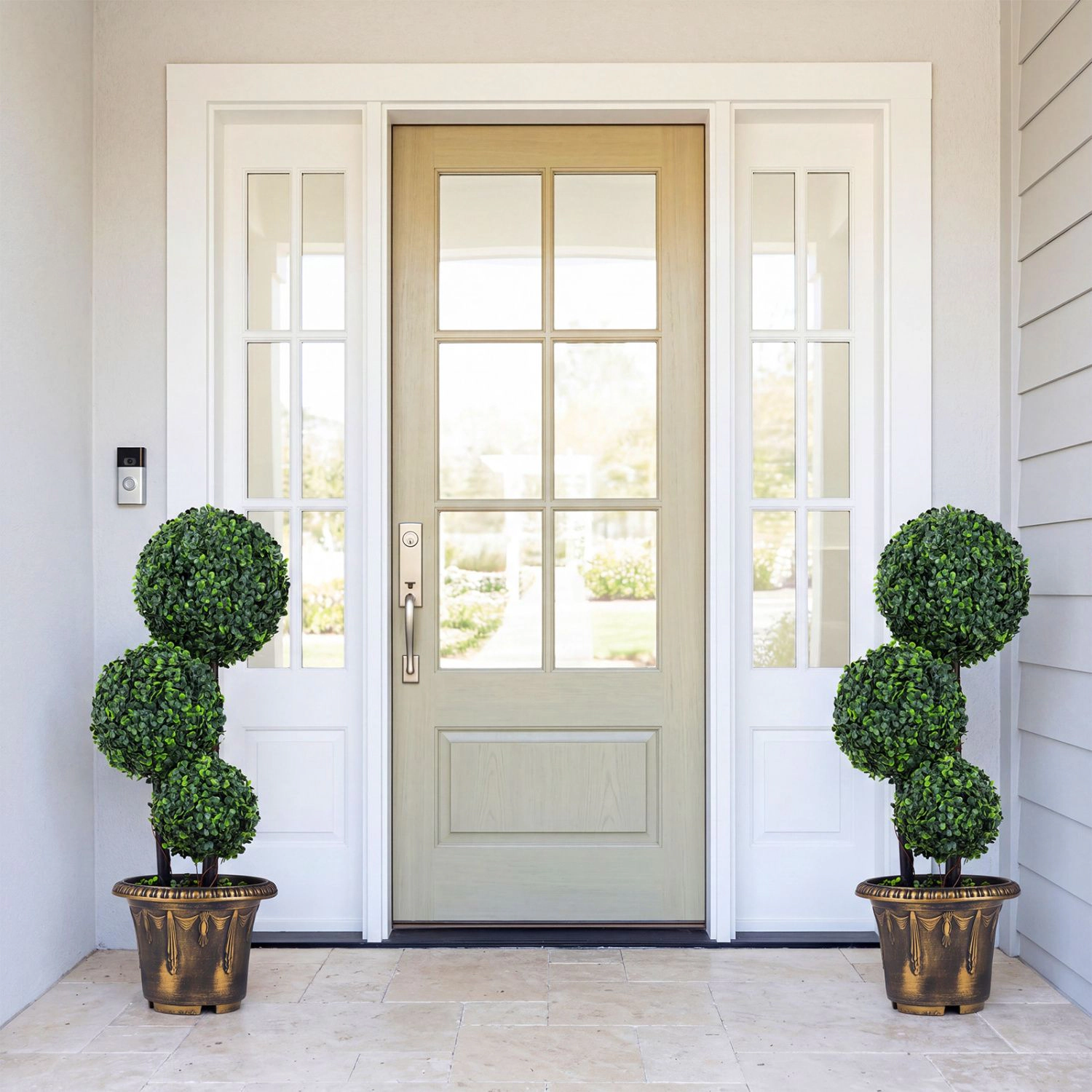 SlickBlue Triple Ball Artificial Topiary Tree with Decorative Pot
