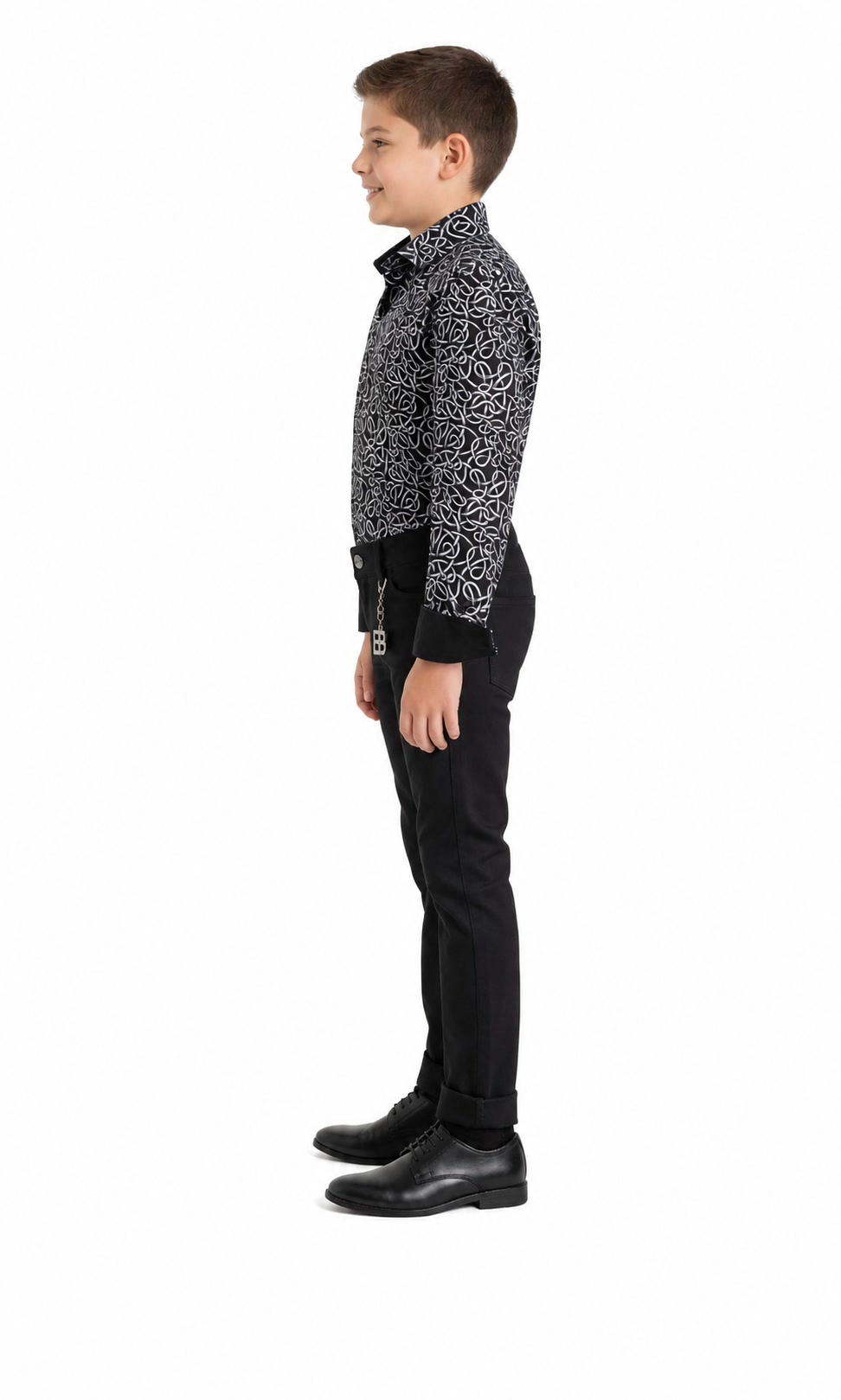 Elie Balleh Boys Slim Fit Elie Balleh Boys' Swirl Print Button-Down Shirt