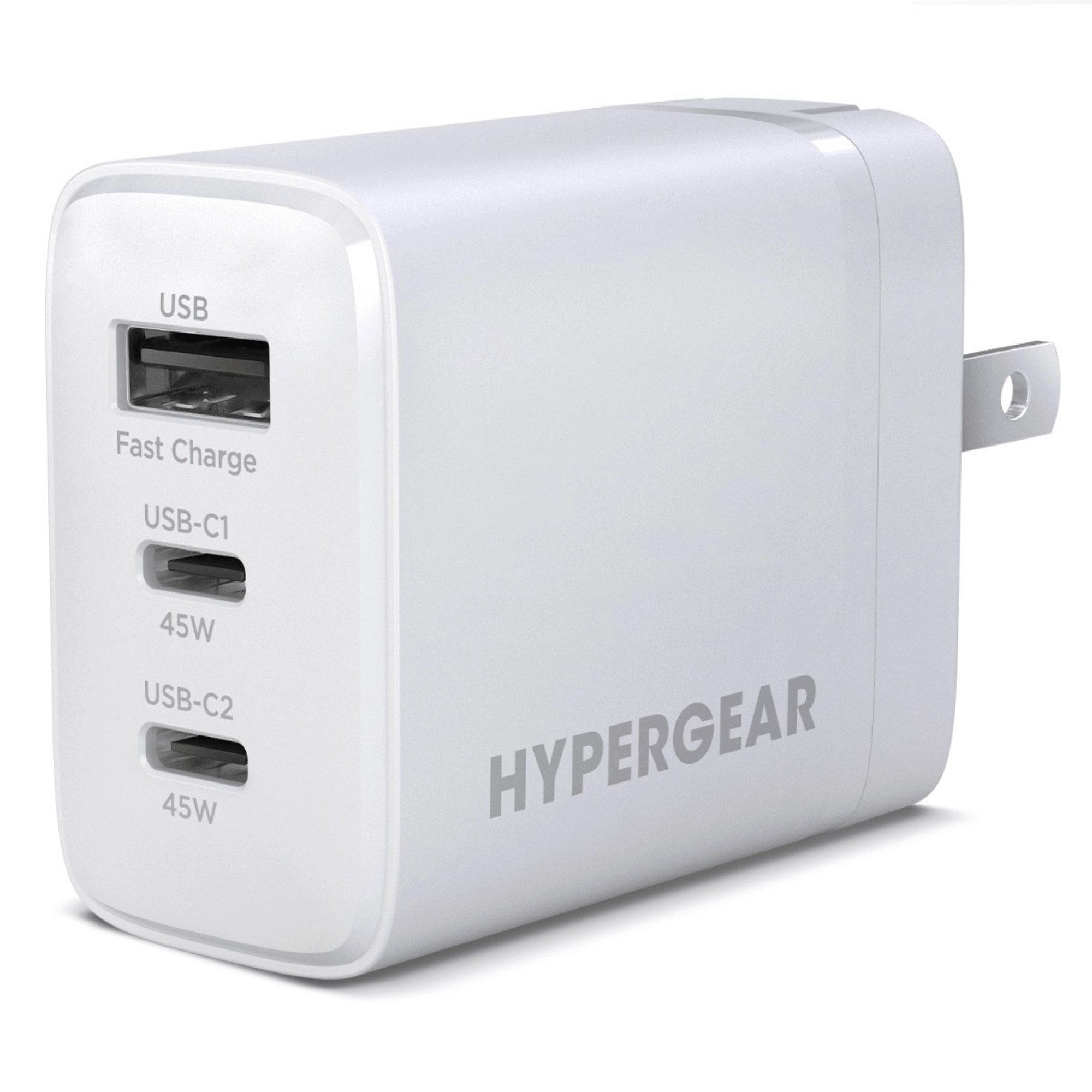 HyperGear 45W USB-C PD PPS Tri-Port GaN Fast Wall Charger