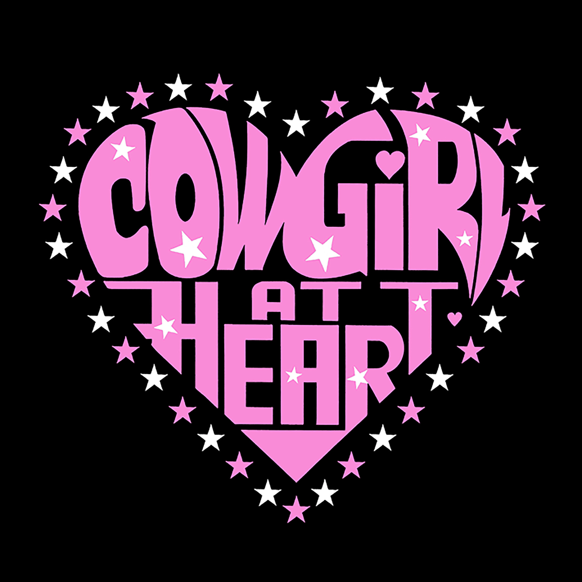 LA Pop Art Cowgirl at Heart - Women's Word Crewneck Sweatshirt