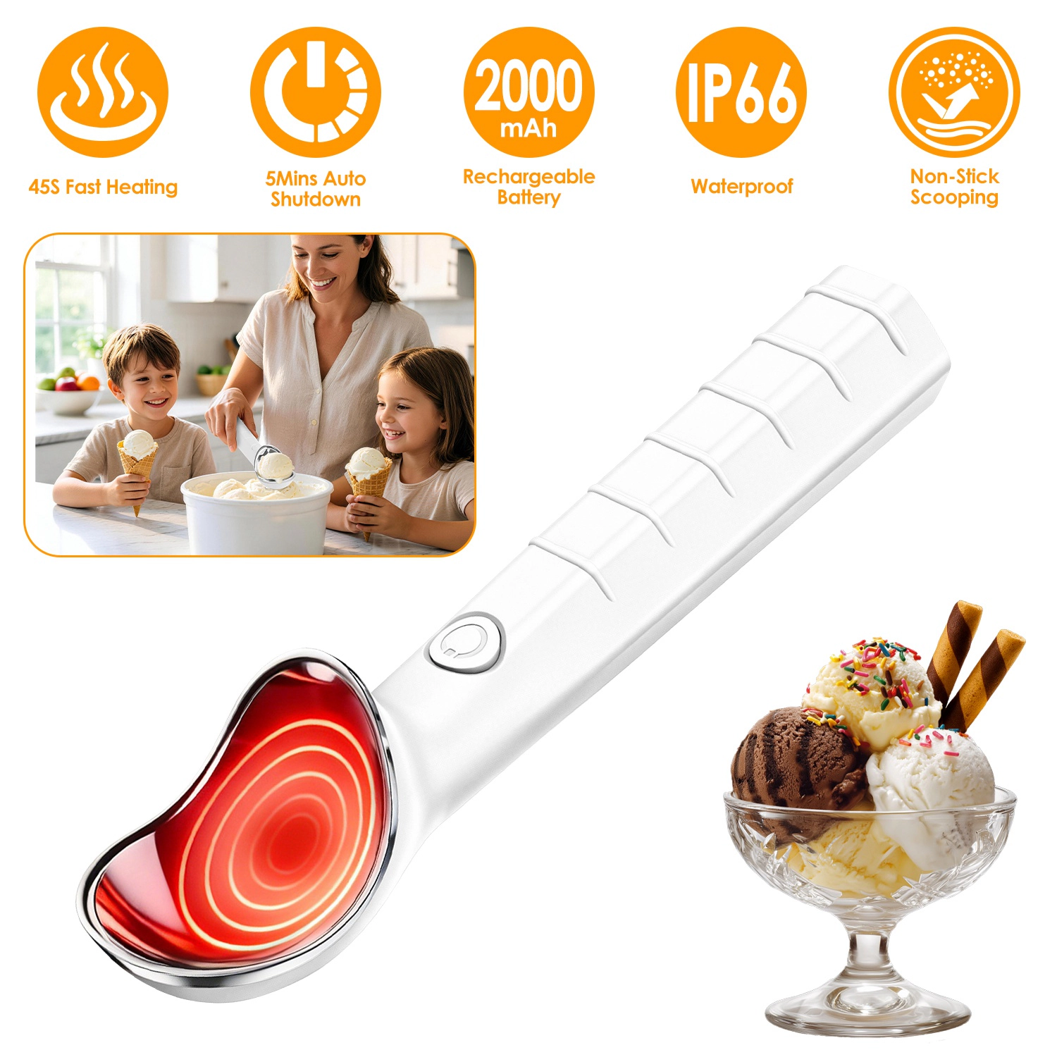 GBruno Rechargeable Heated Ice Cream Scoop