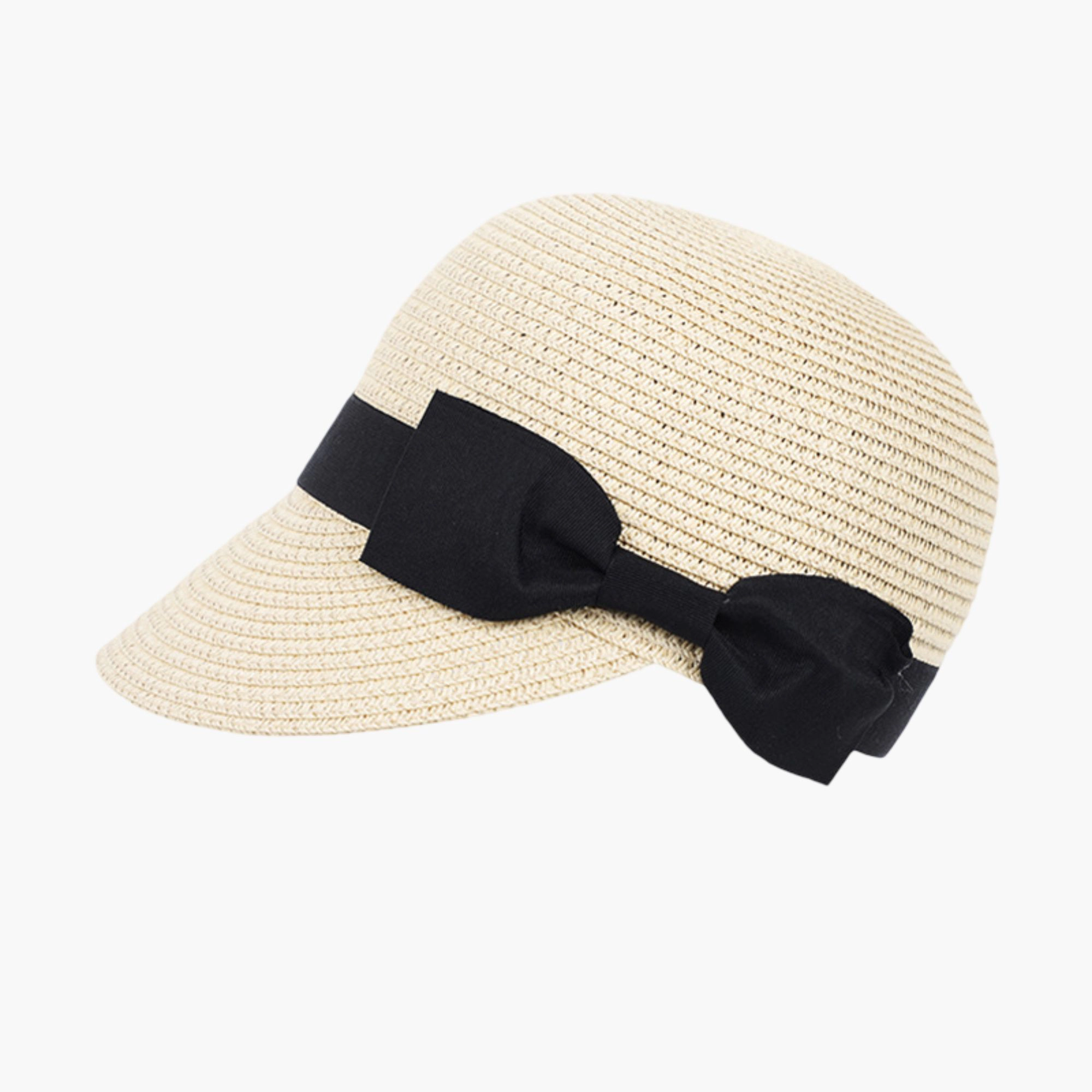 Anna-Kaci Womens Woven Straw Visor Hat with Bow Detail Breathable Lightweight