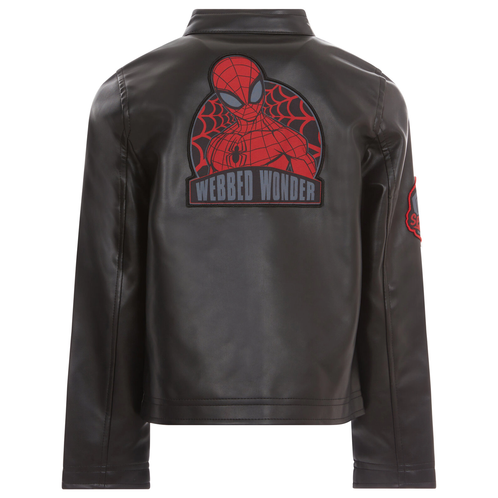 Marvel Spider-Man Boys' Zip-Up Leather Jacket
