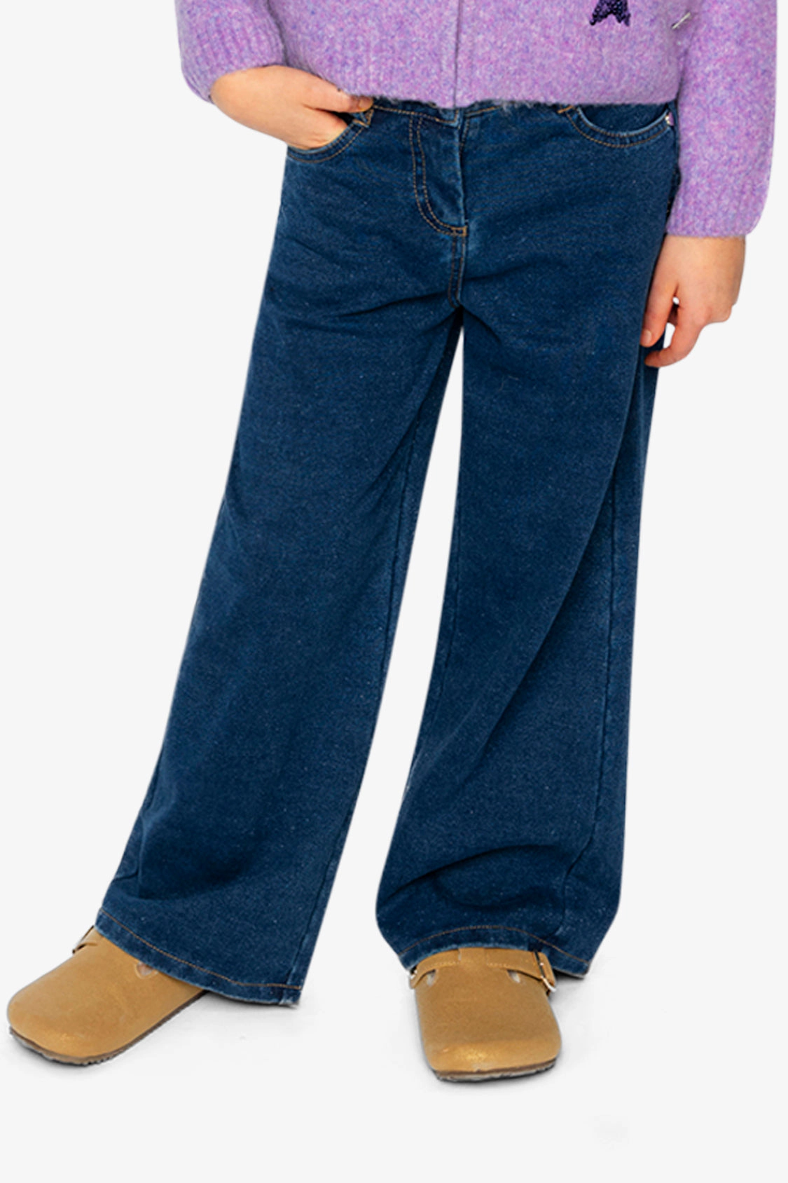 Deux par Girls Lurex Denim Wide Leg Jeggings