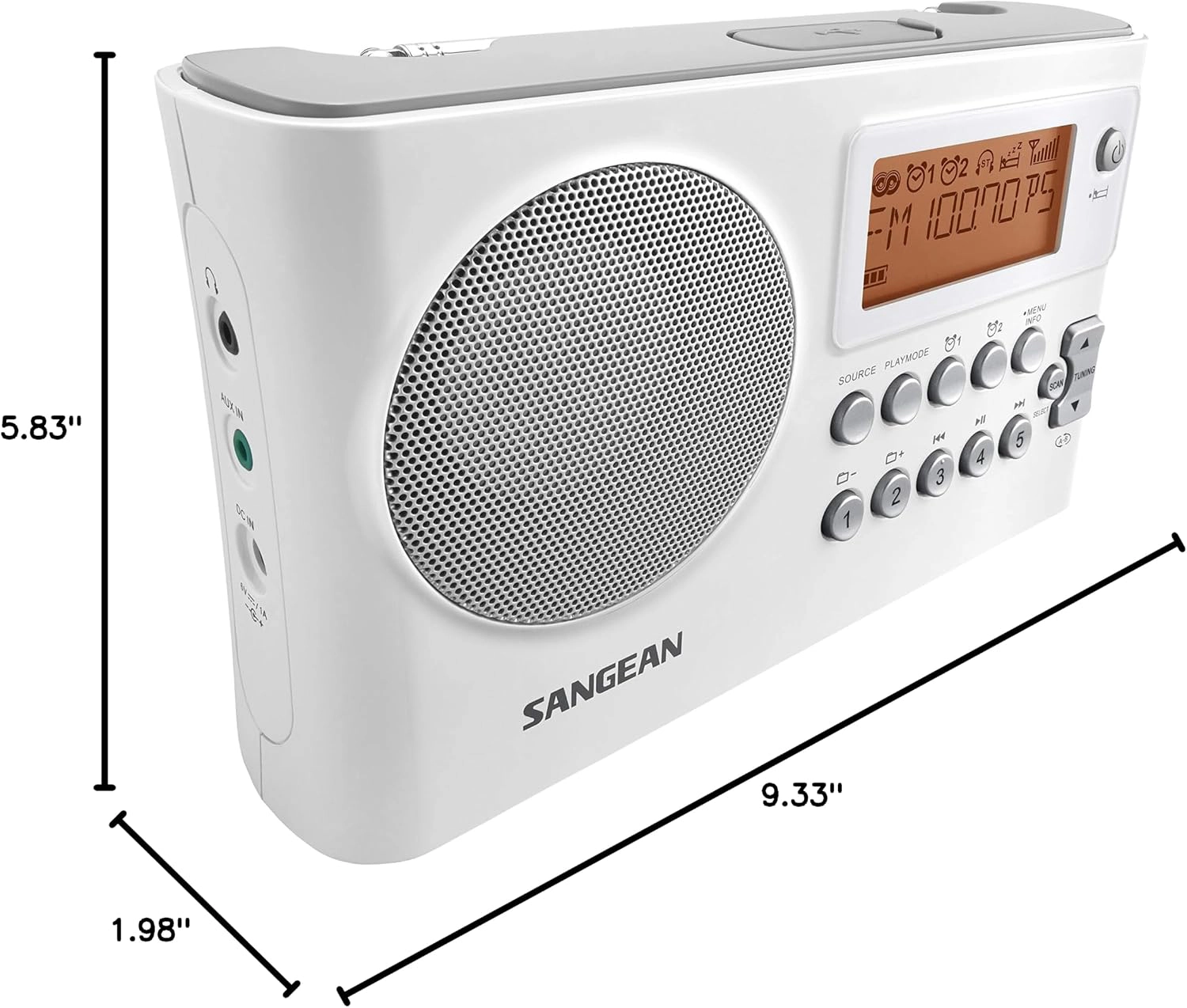 SANGEAN PR-D14 Portable AM/FM-RDS Radio with USB MP3/WMA Playback