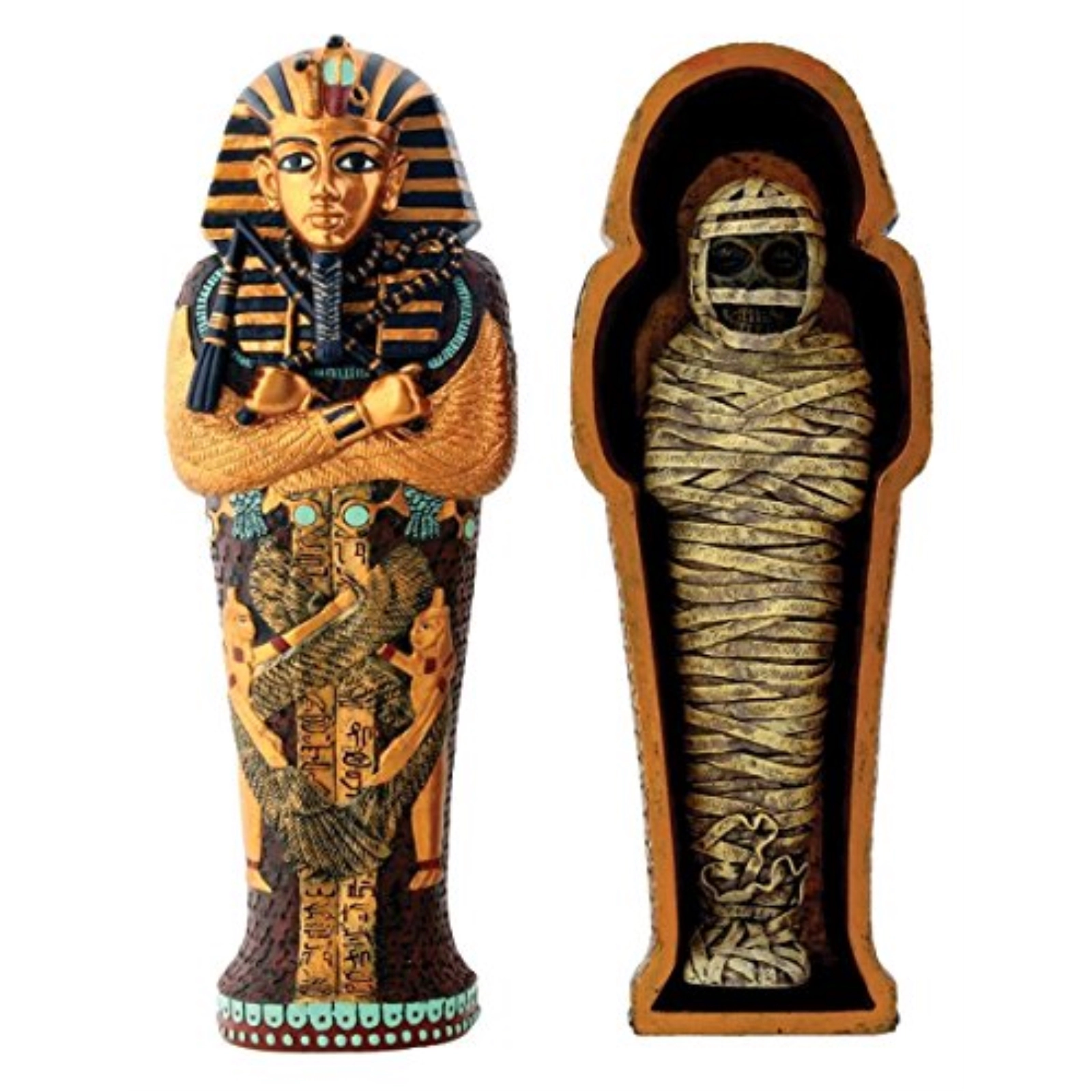 Pacific Giftware Egyptian Pharaoh King Tut in Coffin with Mummy Figurine