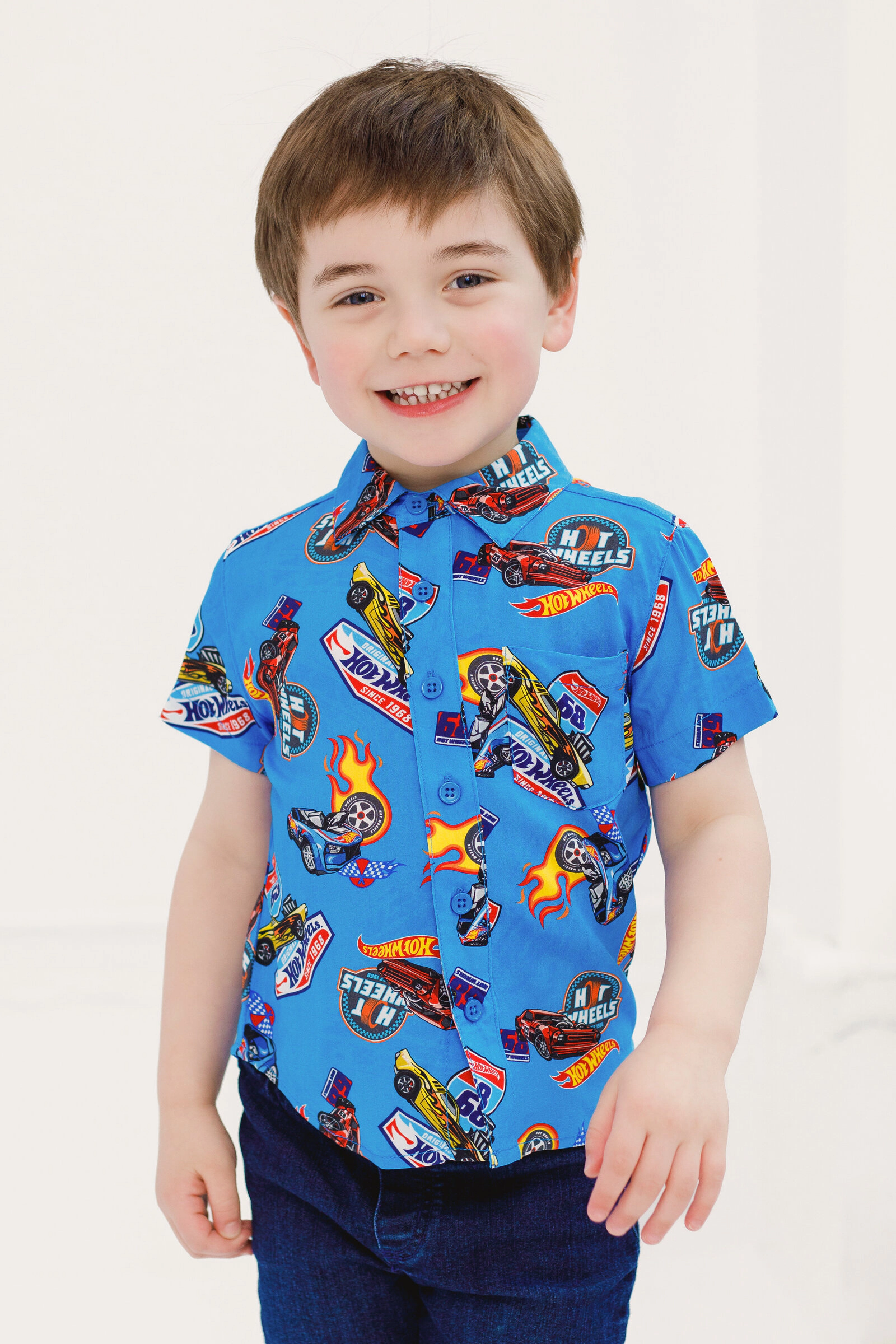 Hot Wheels Boys' Racing Button-Down Shirt