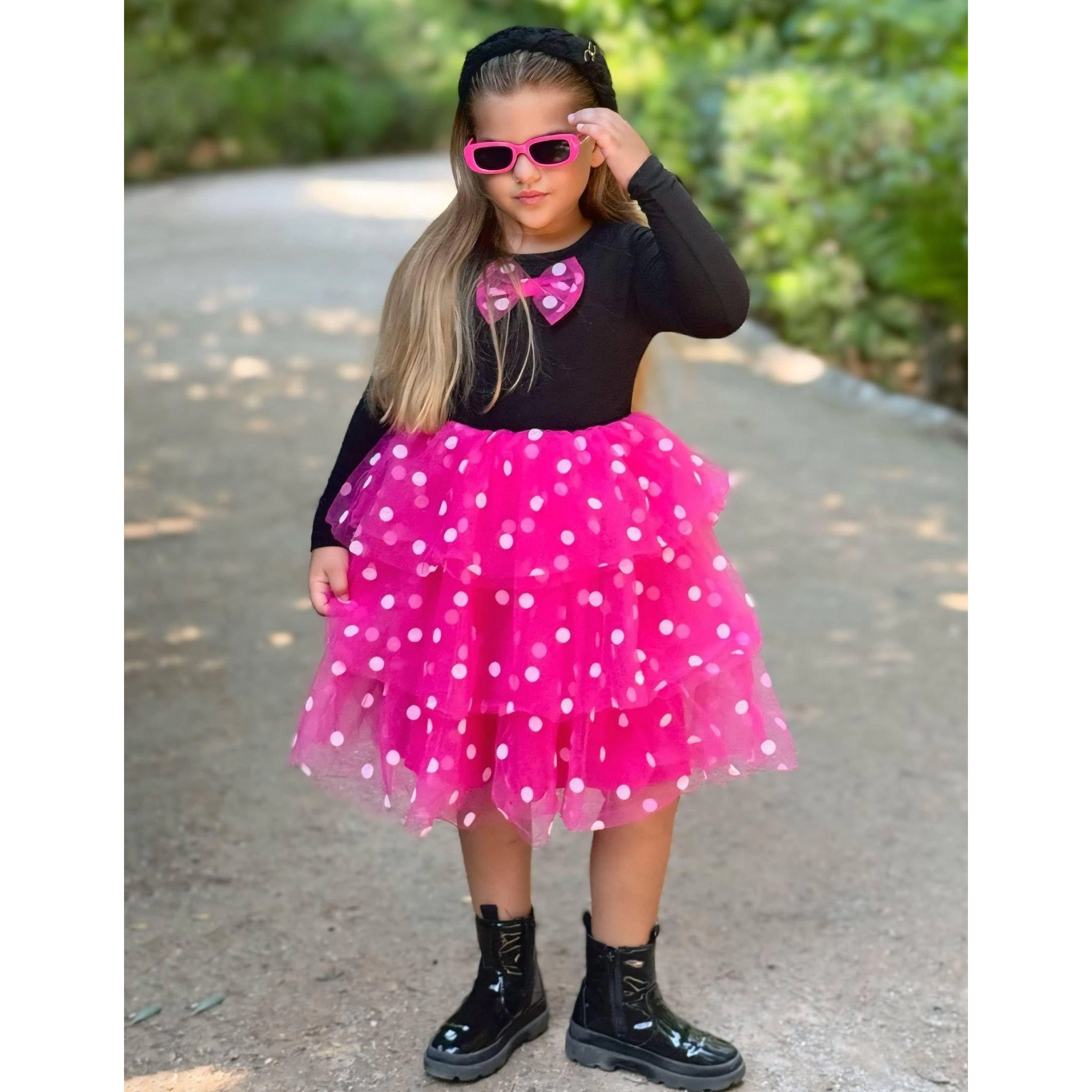 Arshiner Girl'ss Tutu Dresses Long Sleeve Cute Party Tulle Dress