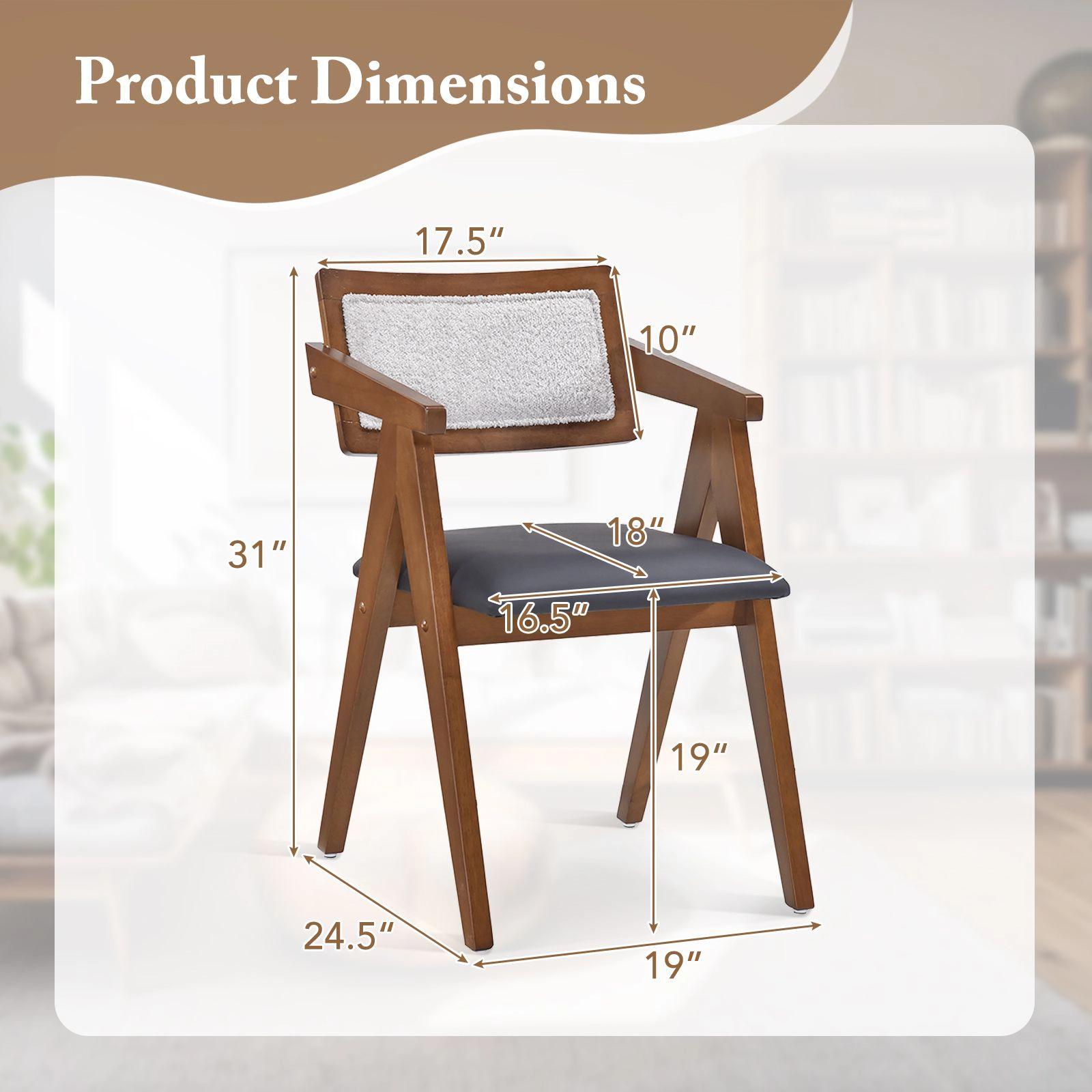 SlickBlue Unisex Sherpa Accent Chairs Set of 2 With Wood Frame