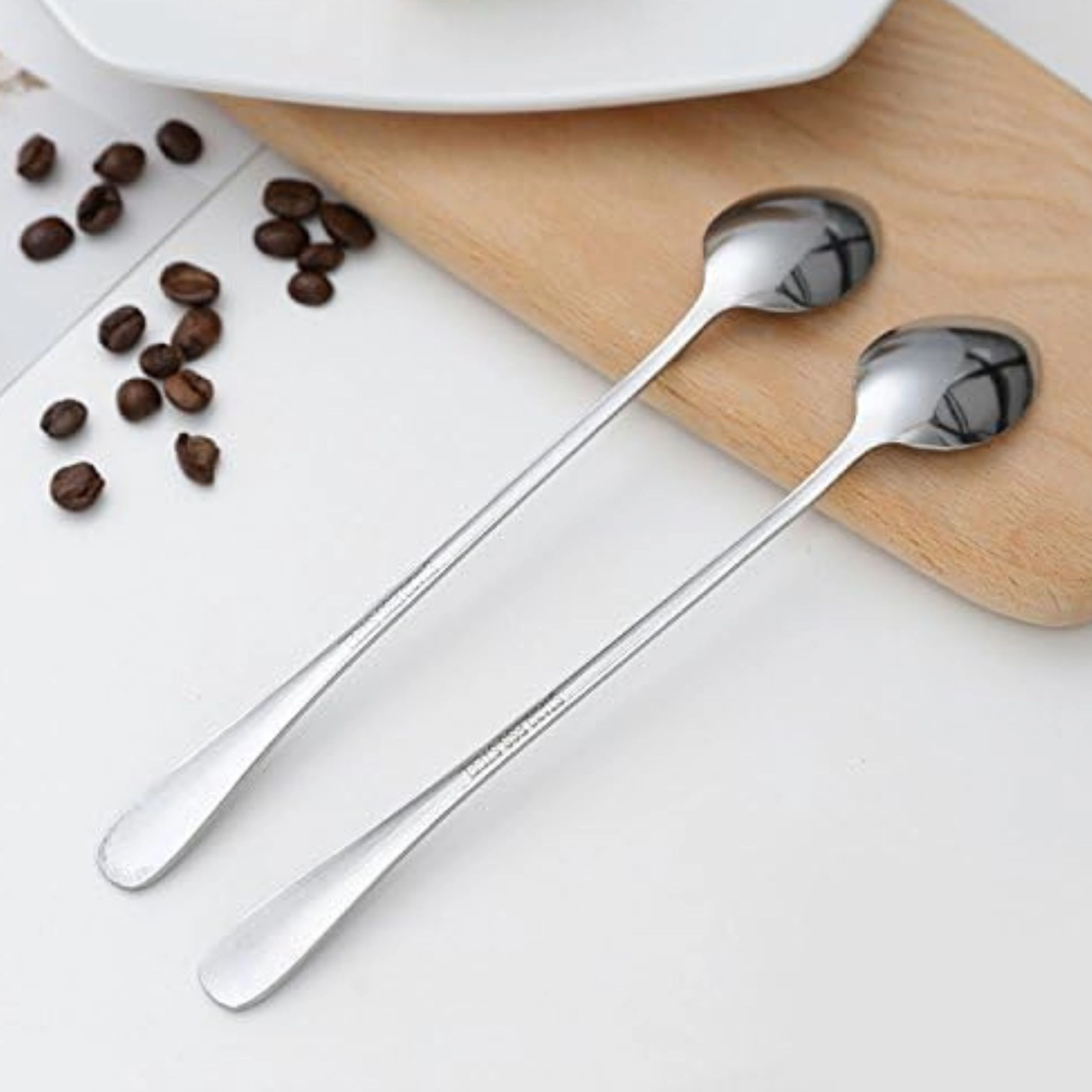 Stock Preferred Pack of 10 Long Handle Stainless Steel Iced Tea Coffee Mixing Spoons