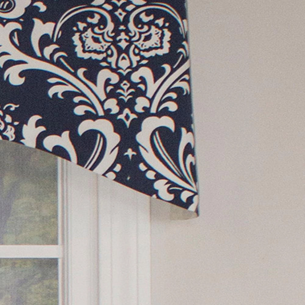 Ozbourne Cornice Syel 3" Rod Pocket Valance 50" x 17" Navy by RLF Home