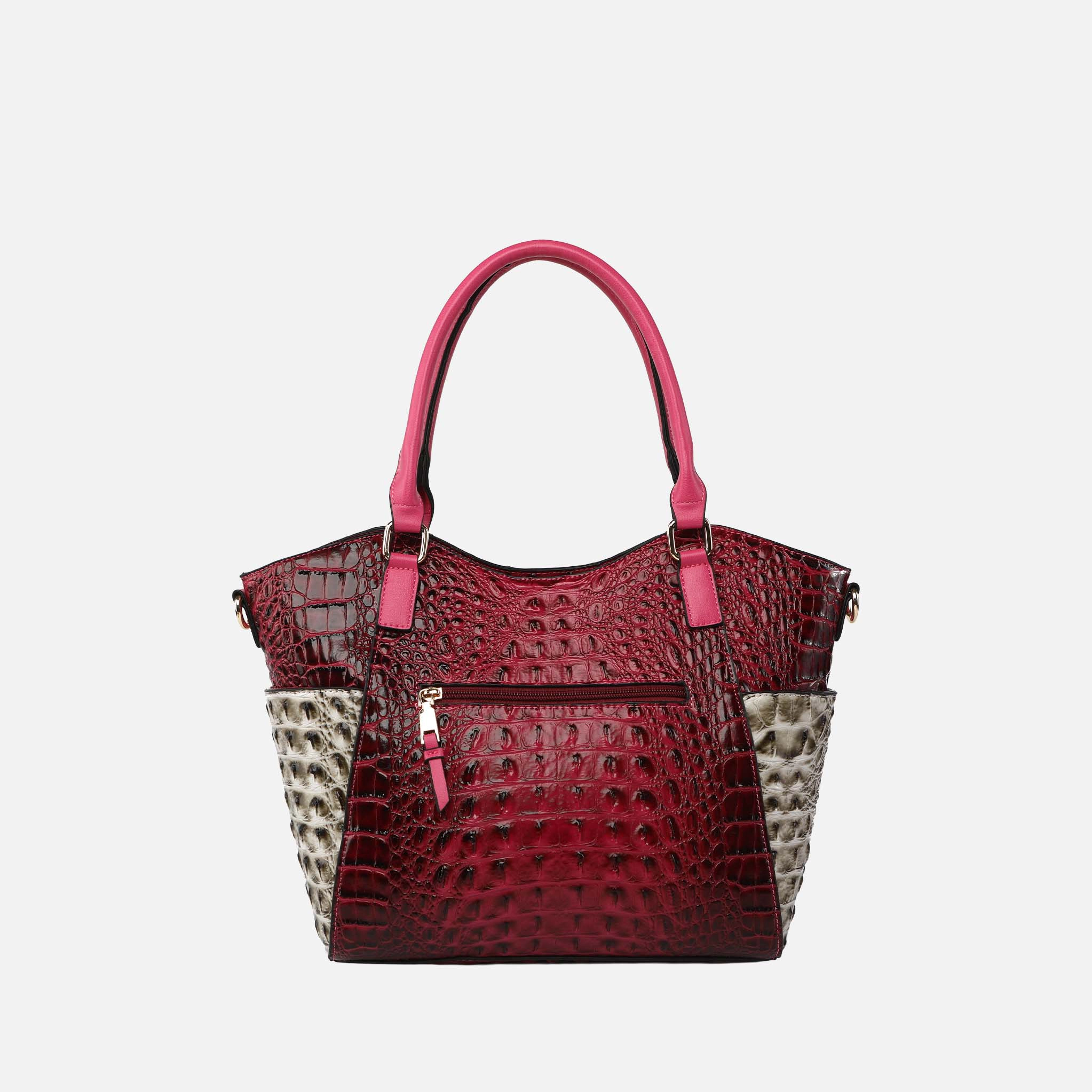 MKF Collection by Mia K.  Janise Croco Tote Handbag - Crocodile Embossed Faux Leather