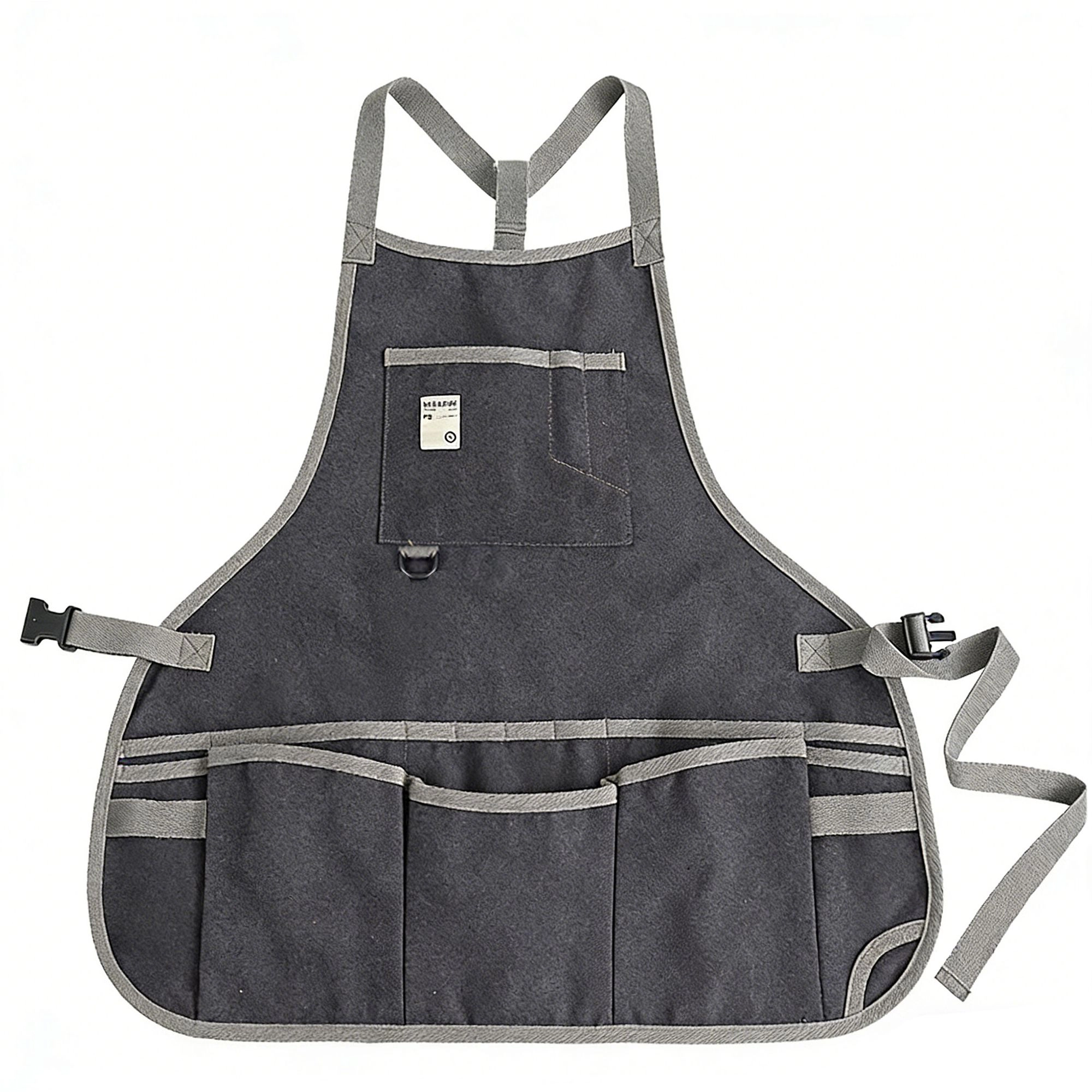 Alilang Unisex Canvas Utility Apron with Multiple Pockets Work Apron for Cleaning Cooking Gardening Household Tasks