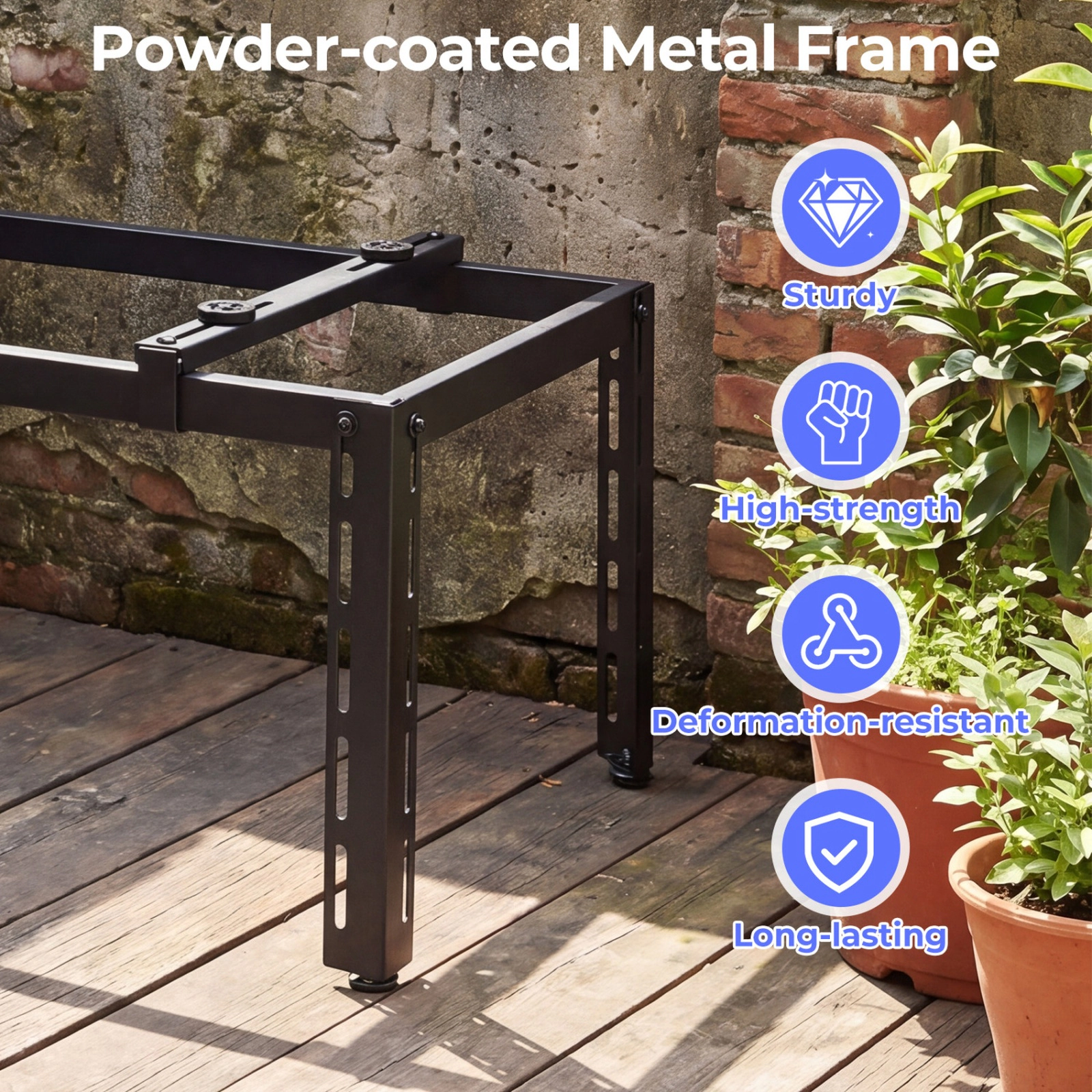 SUGIFT Black 400-lb Capacity Adjustable Mini Split Ground Stand with Anti-Vibration Pads for Outdoor Condensers