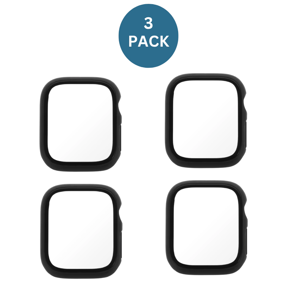 Qixxronics 4PCS for Apple Watch Series 9 8 7 [41mm] Case Cover, Built-in Tempered Glass Screen Protector