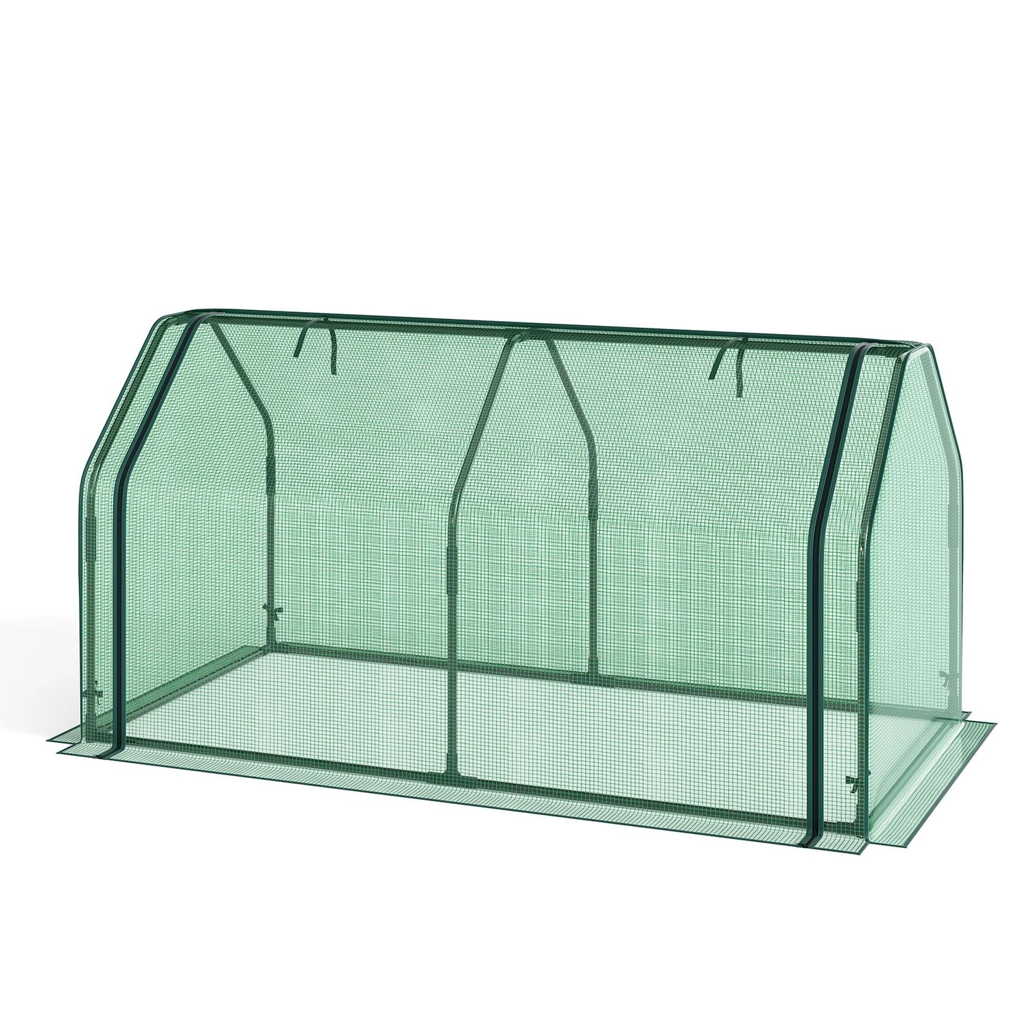 LJG Portable Mini Greenhouse Small Garden with PE Cover and Zippered Roll-up Door for Vegetables